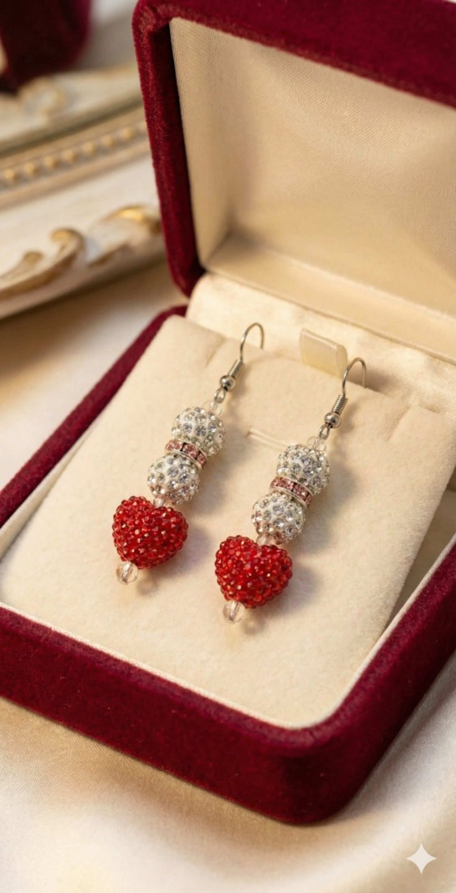 The Crimson Glimmer Earrings