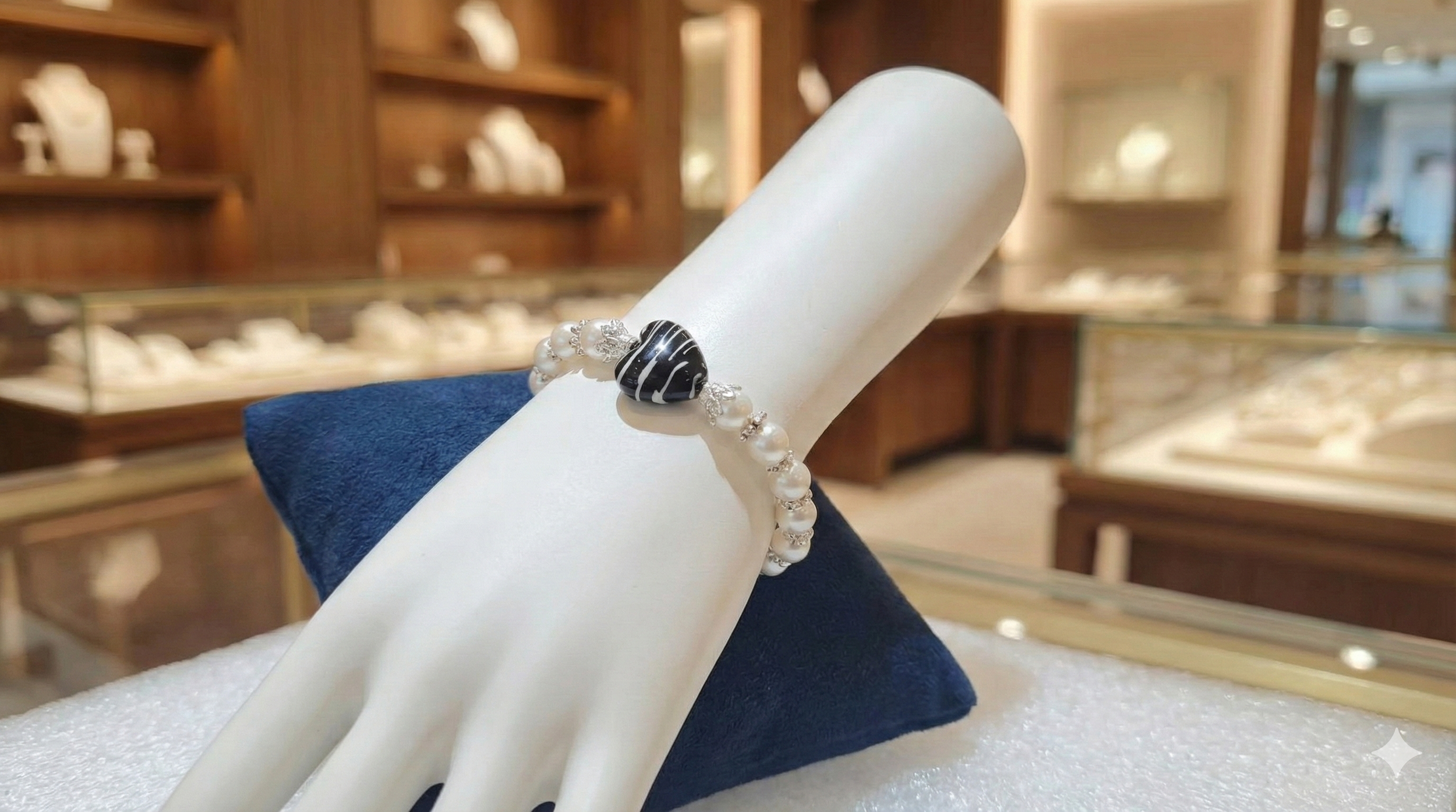 The Tuxedo Heart Bracelet "Classic Sophistication with a Playful Twist"