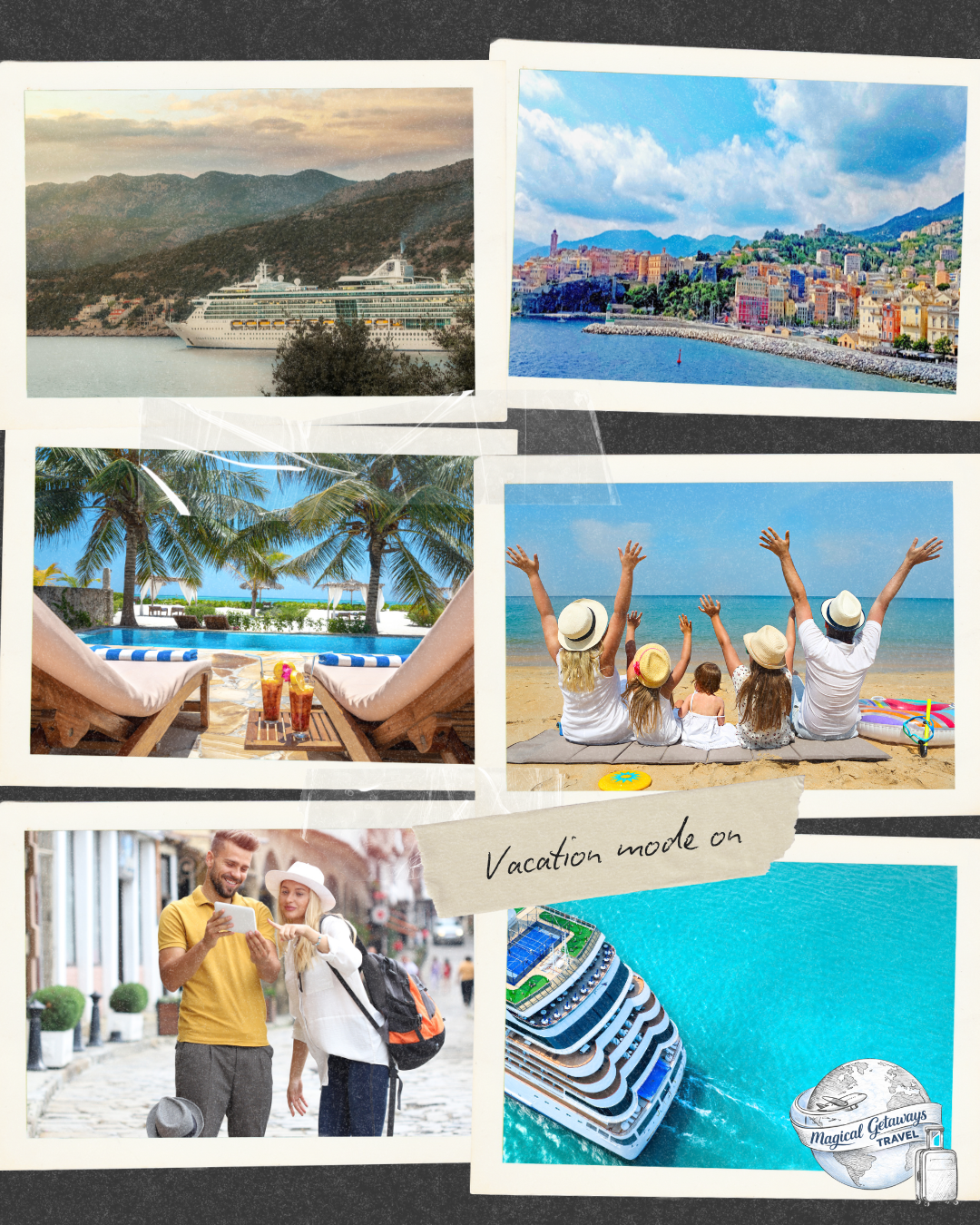 travel advisor, travel planner, travel agent; collage