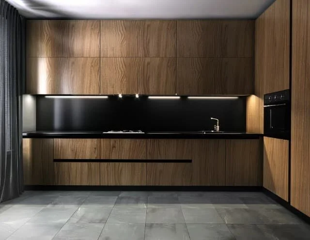 Bathroom Cabinetry  Custom bathroom vanity cabinets with modern European design in Denver Colorado  Luxury bathroom cabinetry and storage built by Colorado custom carpenters  High-end bathroom vanity with custom wood cabinetry in Denver home