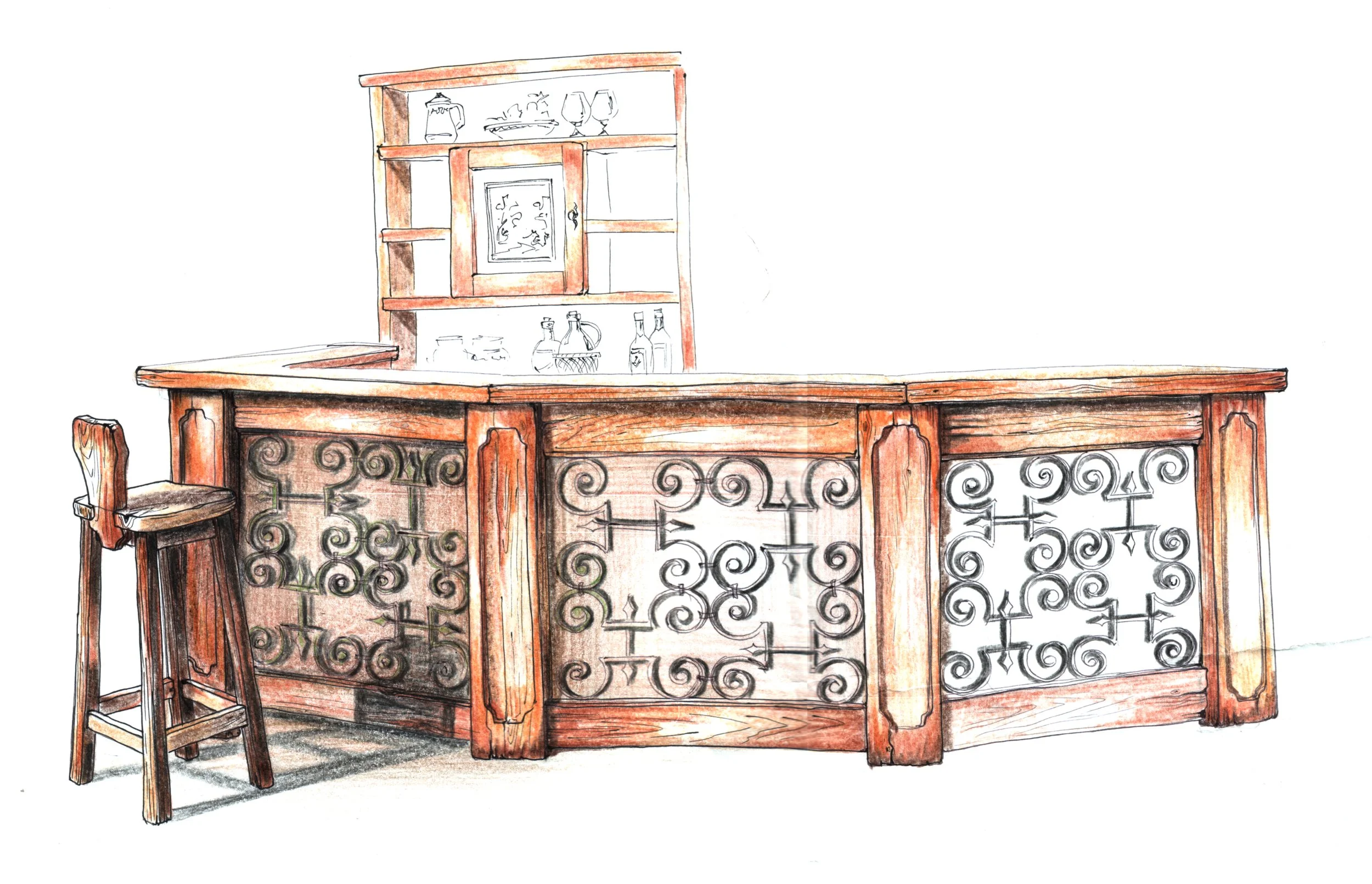 3D cabinetry rendering