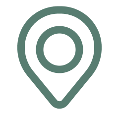 A location marker icon with a circle inside a teardrop-shaped outline.