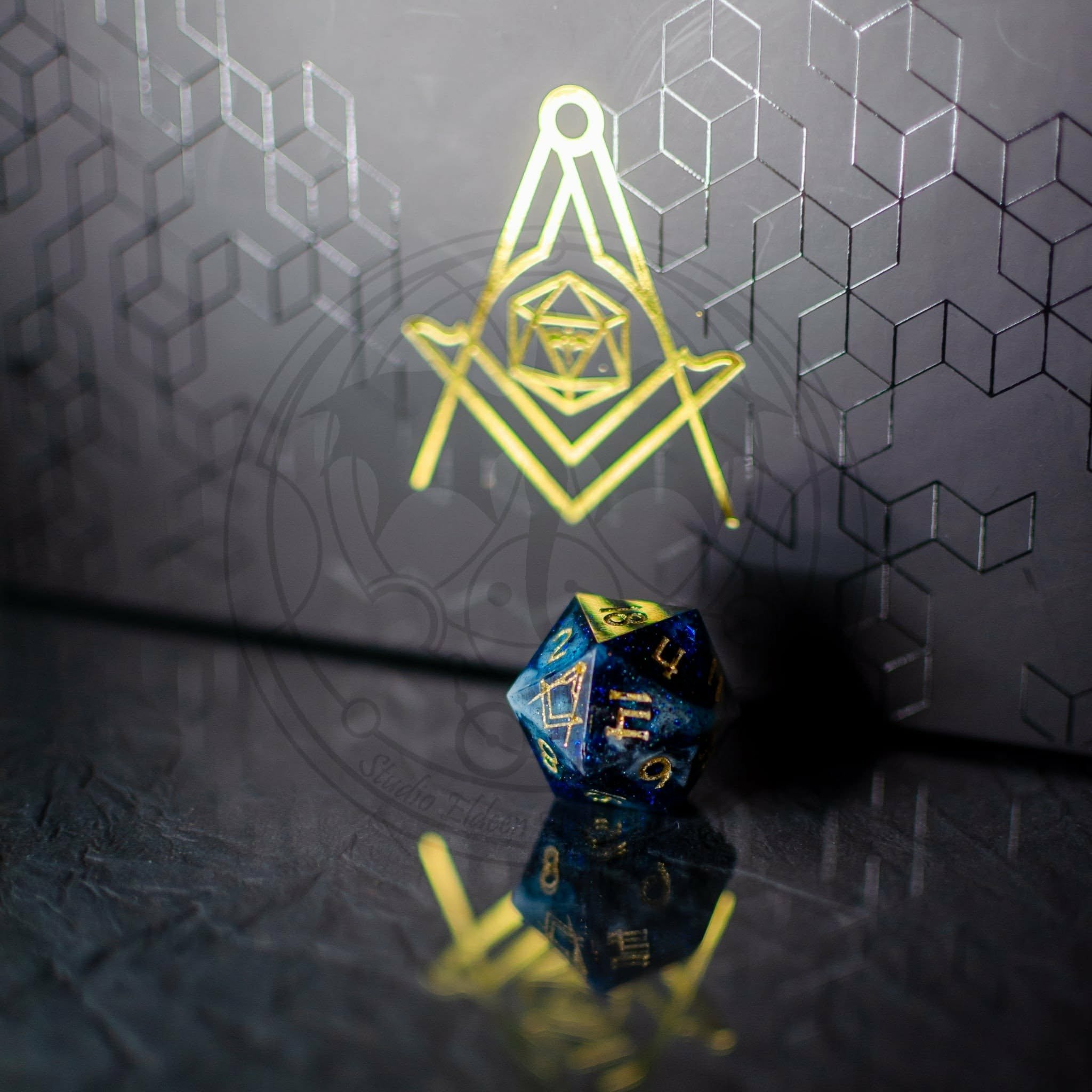 Masonic Polyhedral Dice Set