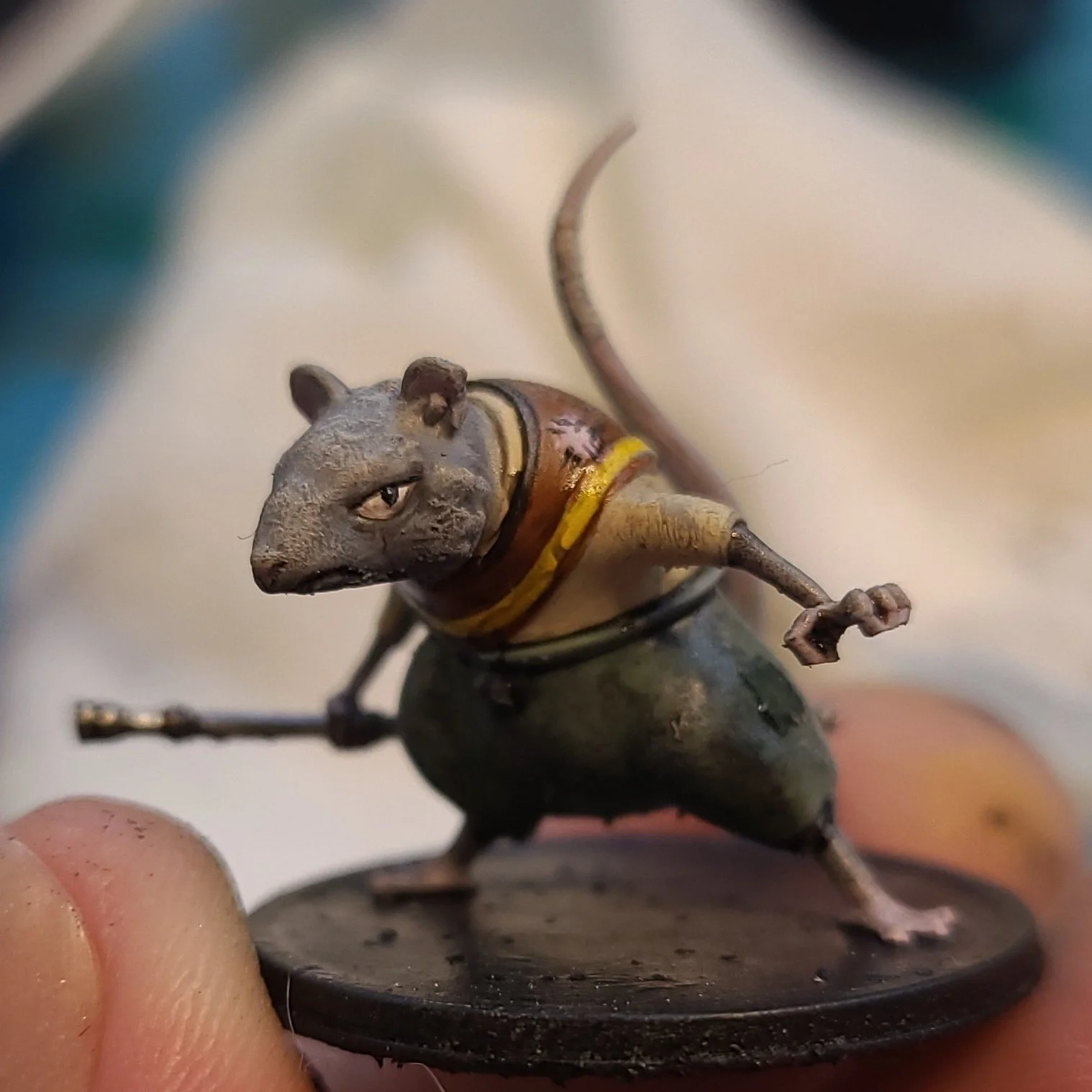 A customer asked for a particular character from an actual play DnD group. Hubby once again came in clutch with digitally sculpting and printing the figure.

And I'm glad we printed more than one, as the staff irreparably broke on a few of these befo