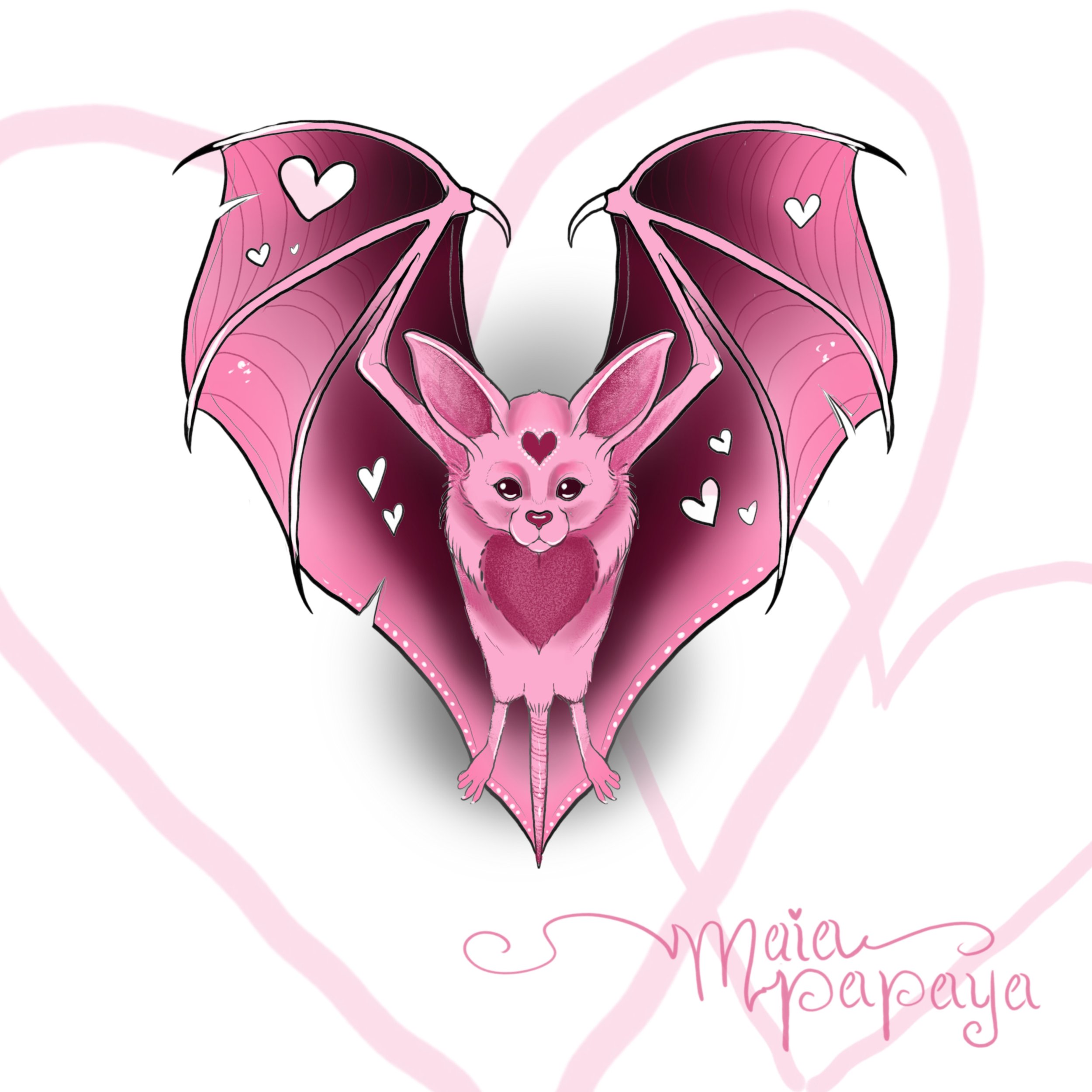Pink Heart Bat