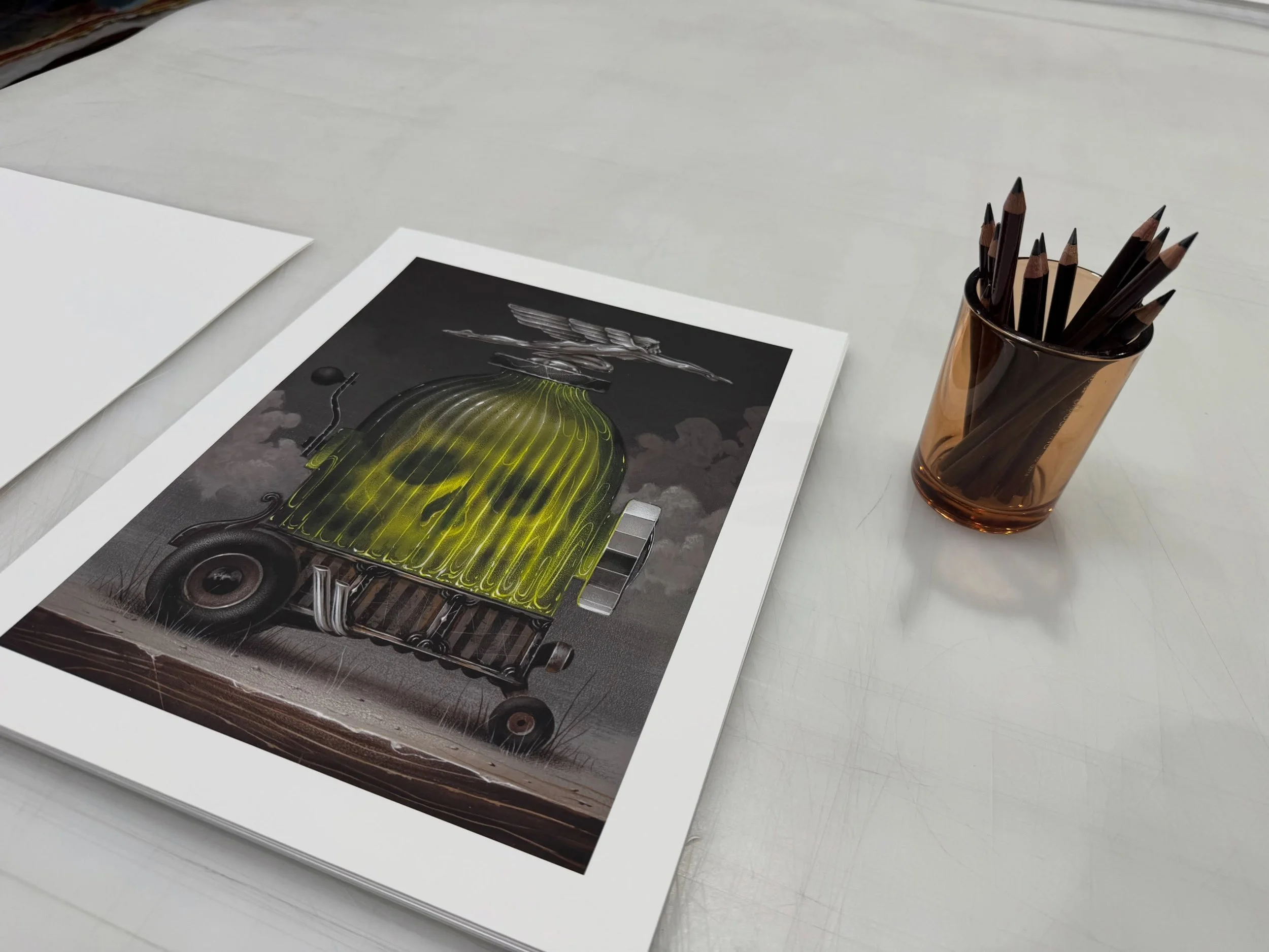 PRINT RELEASE TONIGHT AT 6PM PST:::&rdquo;FROM HERE TO THERE&rdquo; @kmndz.com @staticmedium #toomanyskulls #artprint #printrelease