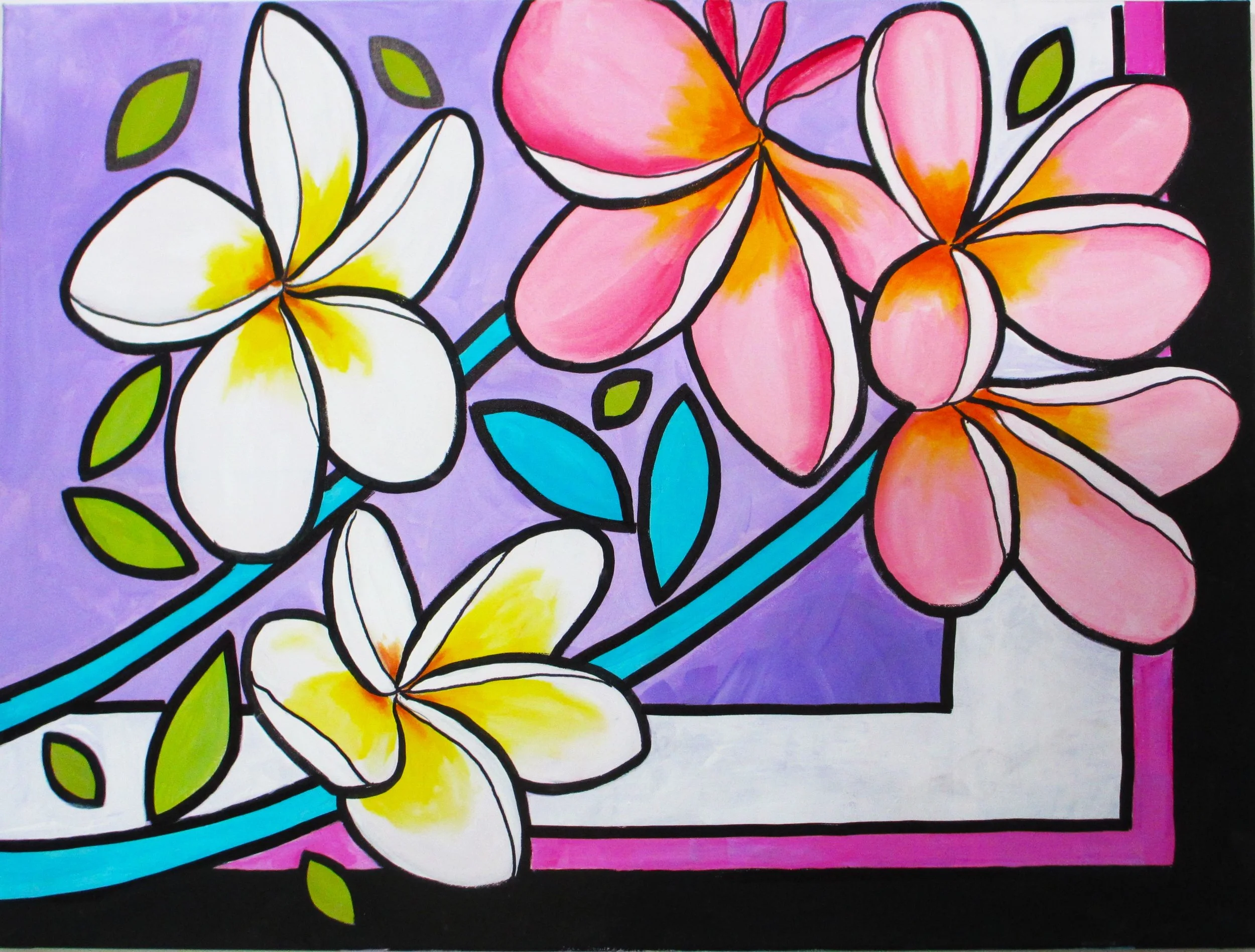 Frangipani Pop Art Painting