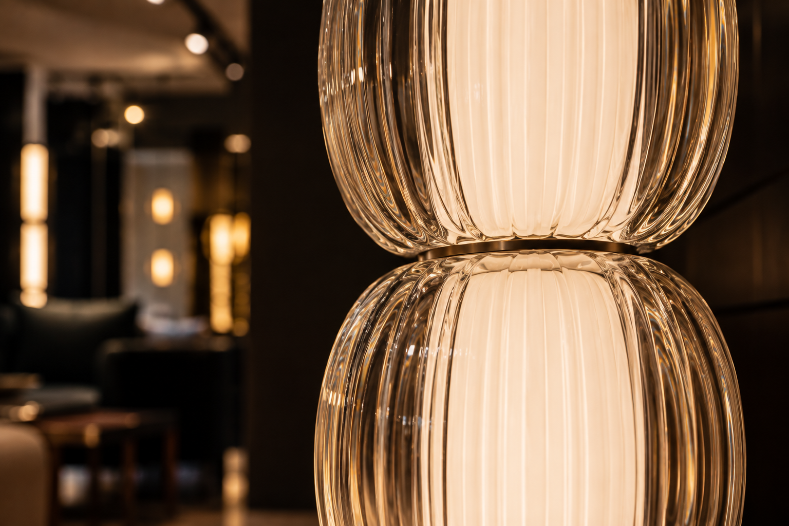 Glowing Ribbed Glass Lamp.png