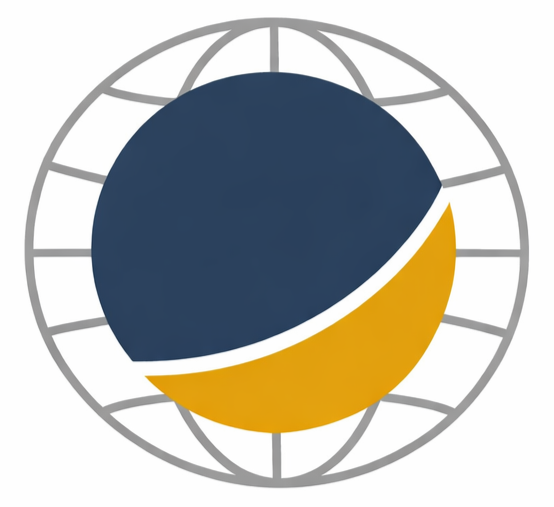 Torres Global Partners logo featuring a dark blue and gold sphere surrounded by a gray grid globe outline representing international reach with local clients