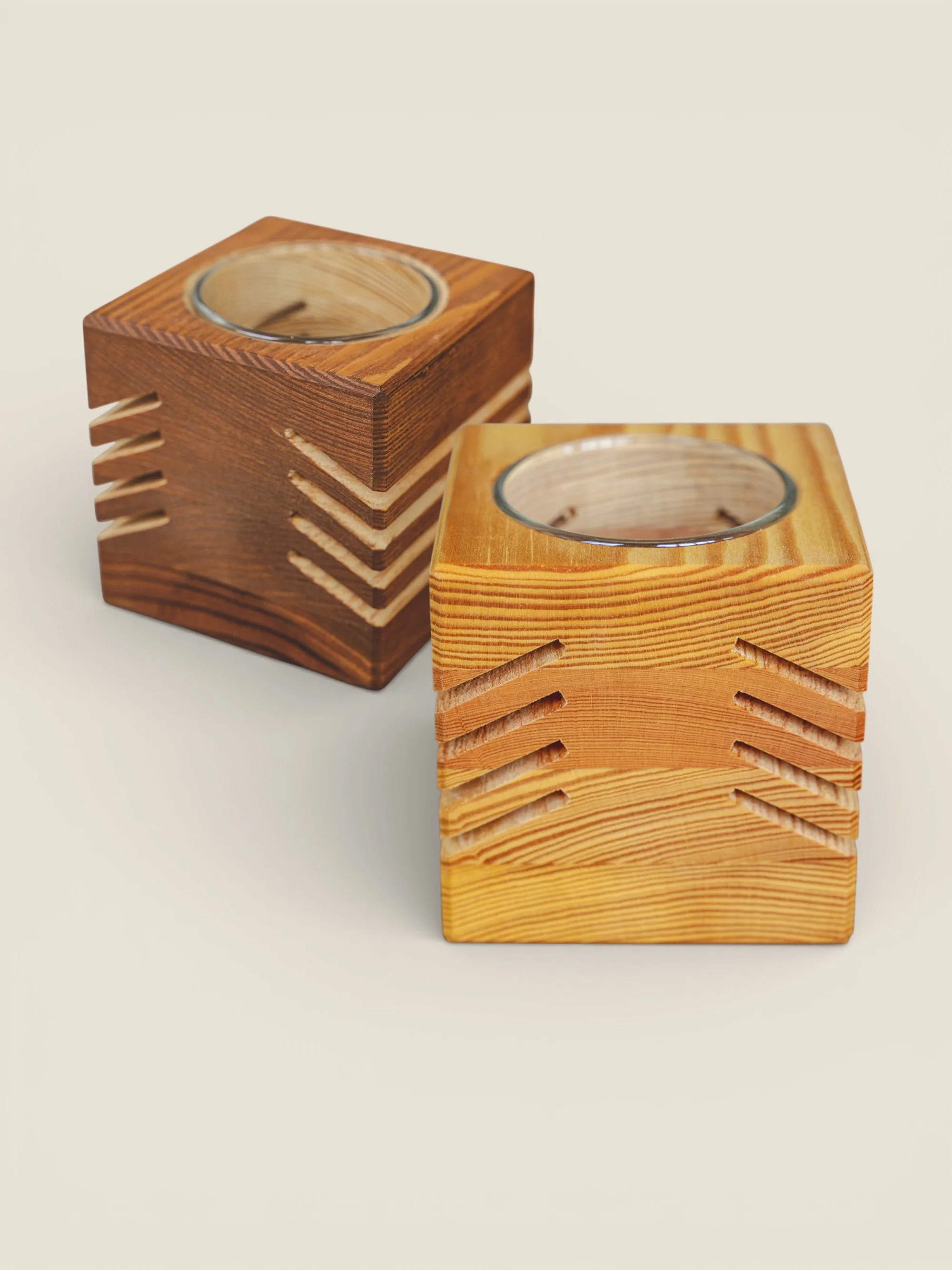 Teelicht Würfel aus Holz