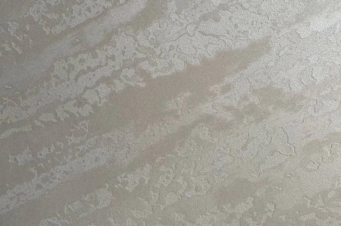 PERSIA LIGHT velvet-effect wall finish sample, pearl sheen with quartz texture — Elf Decor · PERSIA LIGHT soft velvet texture finish sample, tinted warm grey — Elf Decor