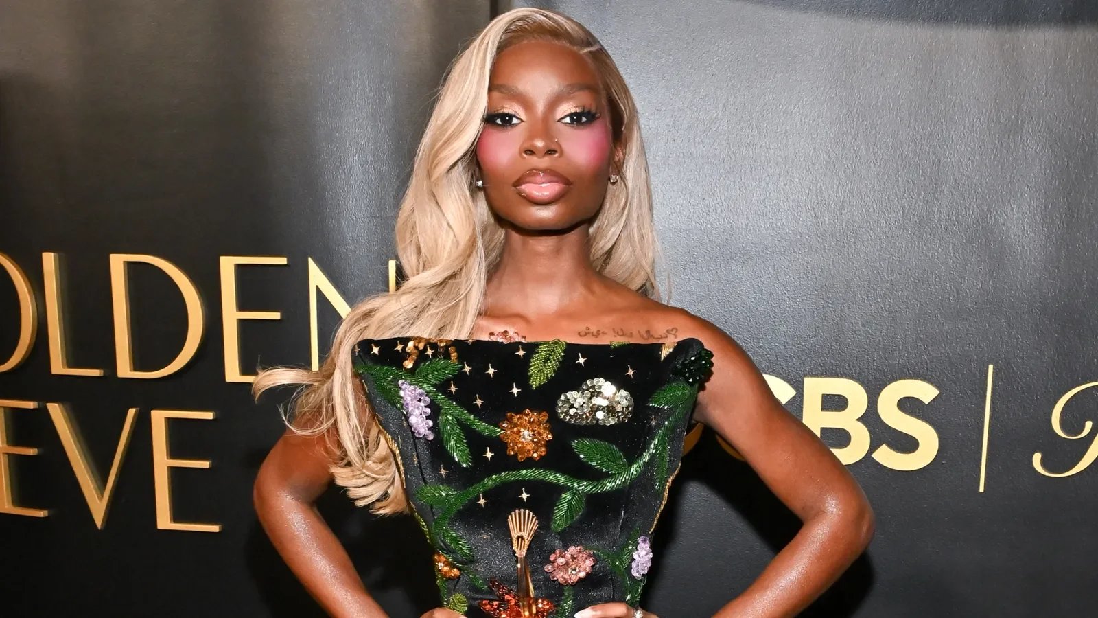 Olandria Carthen Trades 'Love Island' Bikinis for a Semi-Sheer Golden Globes Eve Gown