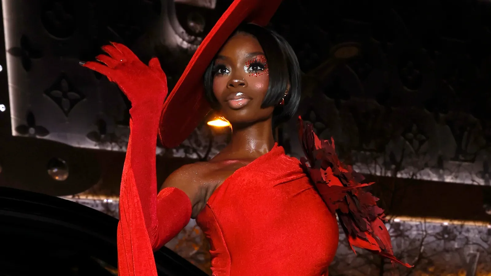 Olandria Carthen Does Her Big One in a Body-Hugging Jumpsuit at Robert Wun's Couture Show