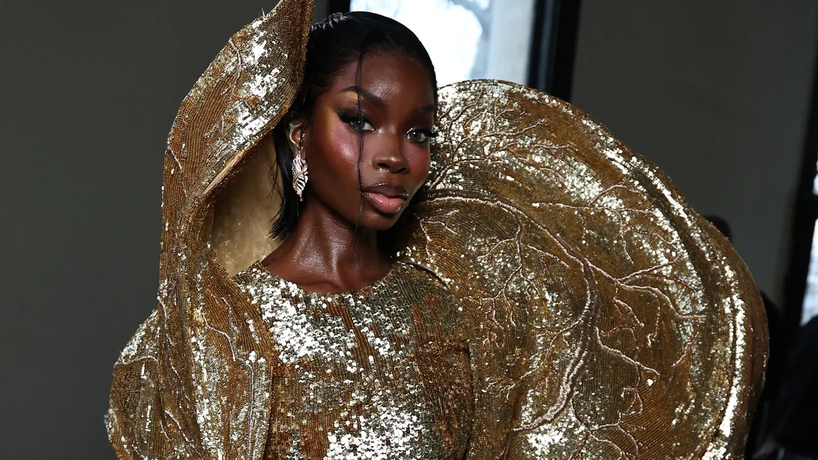 Olandria Carthen Goes for Gold at Her Paris Haute Couture Week Debut in a Rahul Mishra Mini Dress