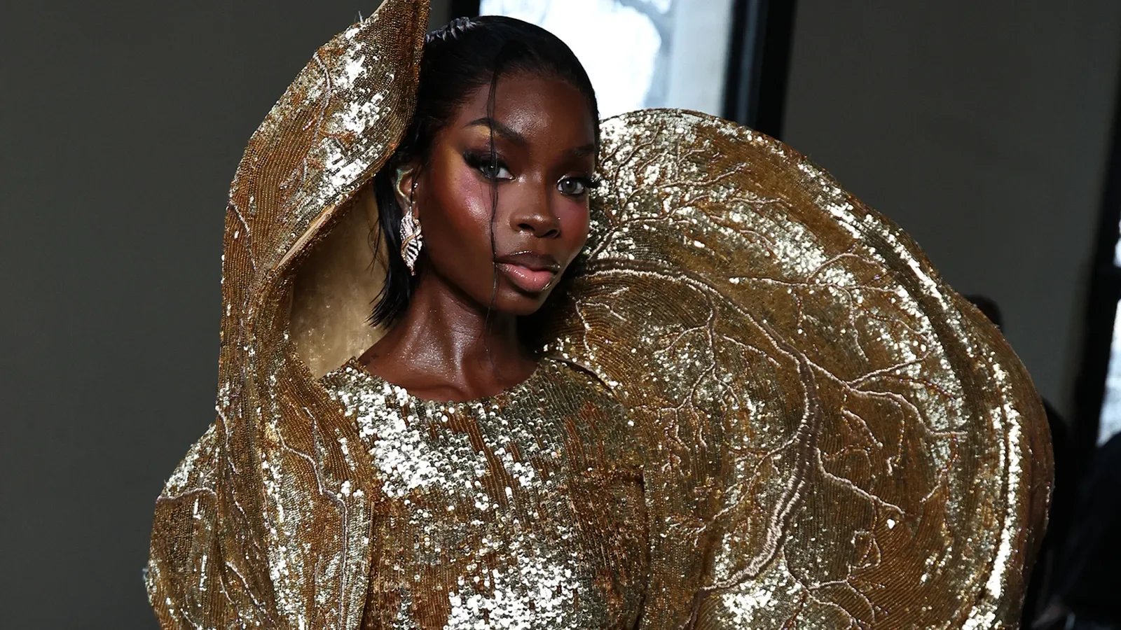 Olandria Carthen Serves Gilded Glamour At Rahul Mishra