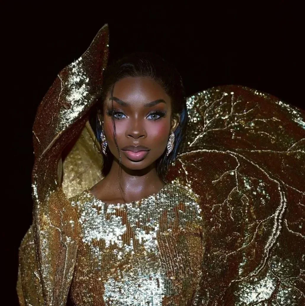 Olandria Carthen dazzles in golden glam at Rahul Mishra's Paris Couture Week fashion show