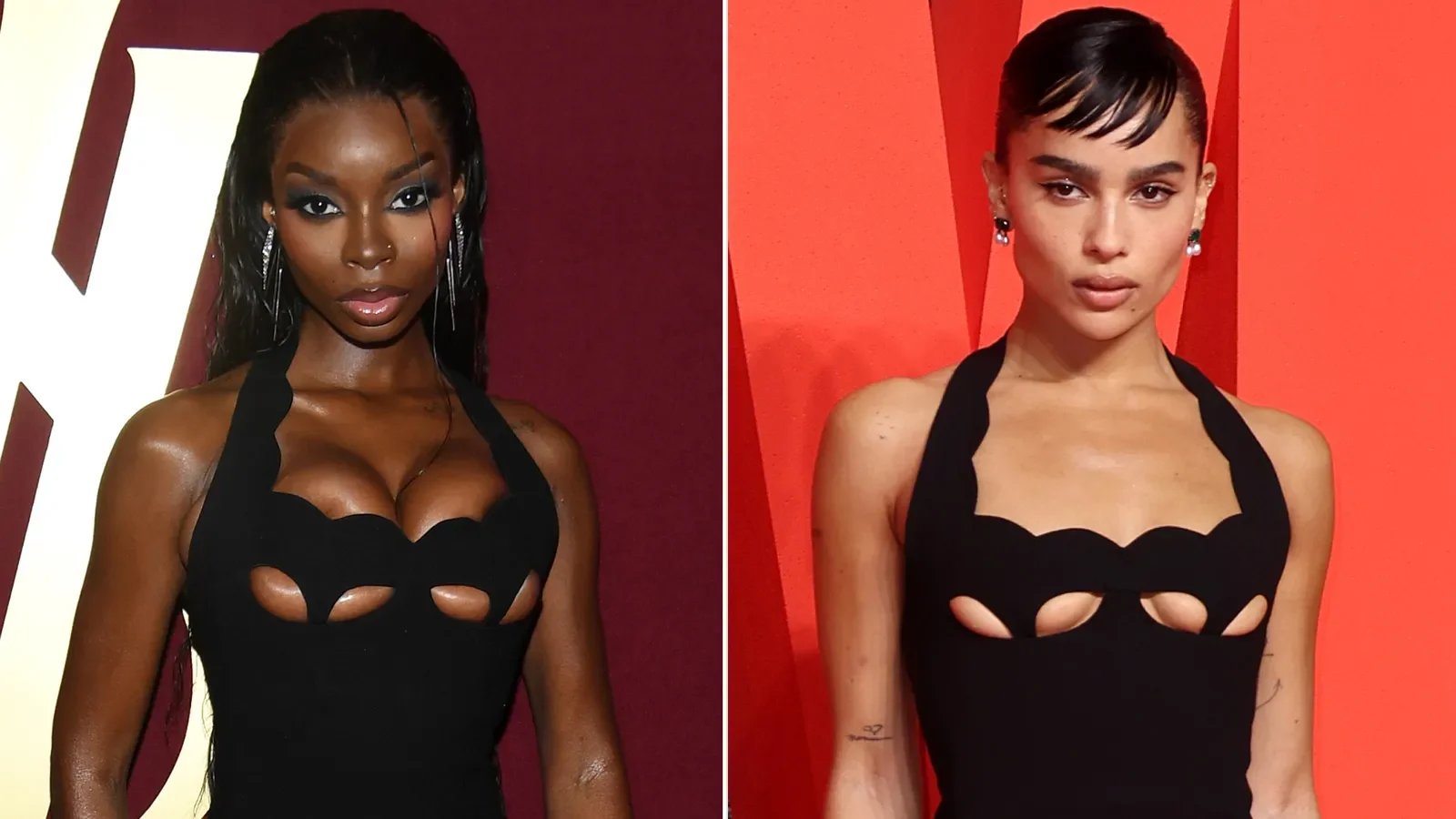 Olandria Carthen and Zoë Kravitz Style the Same Cutout-Heavy Saint Laurent Dress Four Years Apart