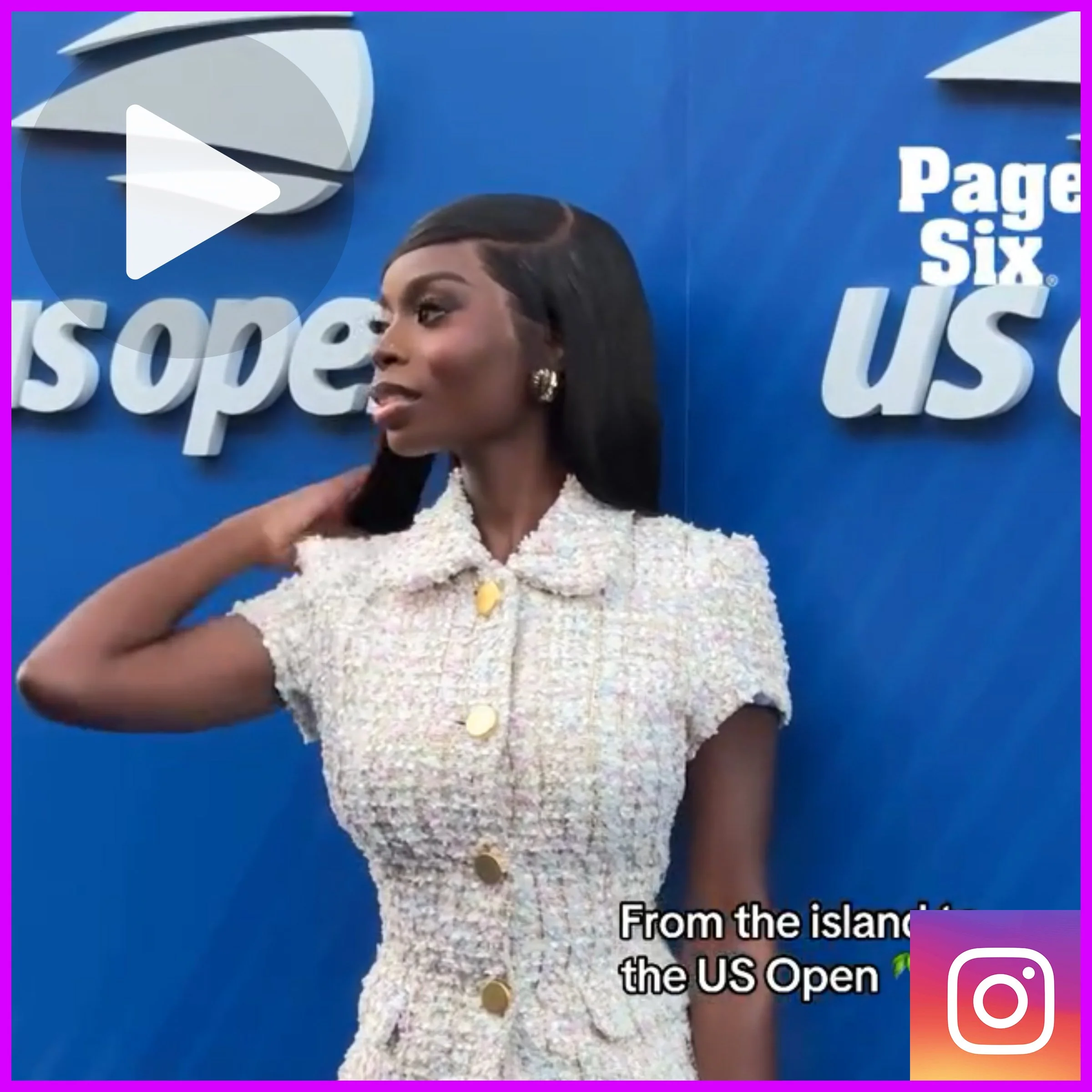Instagram: "Love Island USA" S7 star Olandria Carthen swapped her swimsuit for a preppy fit at the 2025 US Open 🎾🌴💞