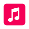 Pink icon with a white music note