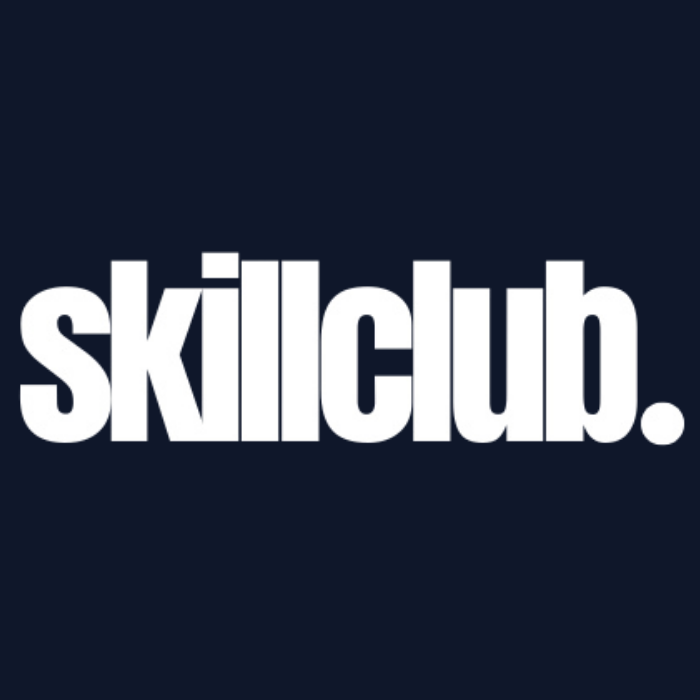 The logo features the word 'skillcup.' in bold, white lowercase letters on a dark background.