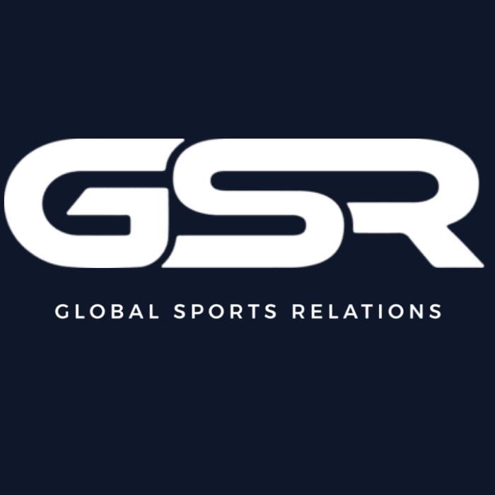 GSR logo with the words "Global Sports Relations" underneath, set against a dark background.