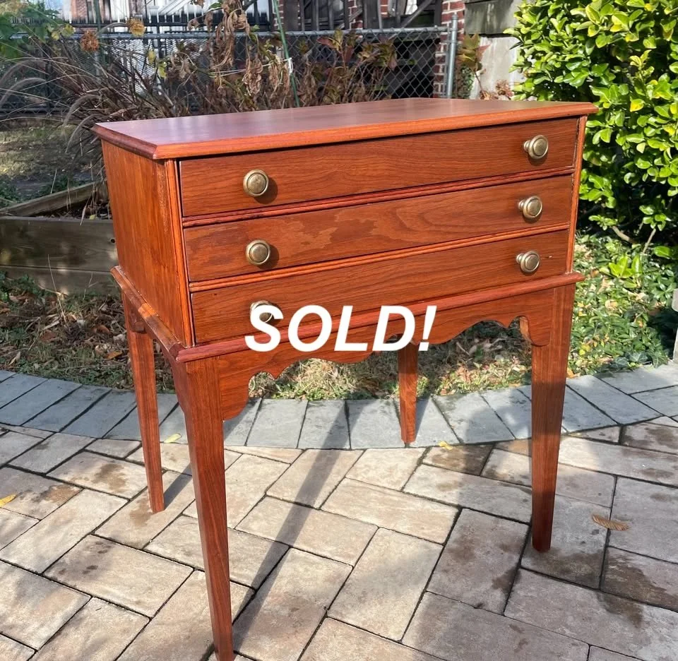 Antique spool cabinet in mahogany 