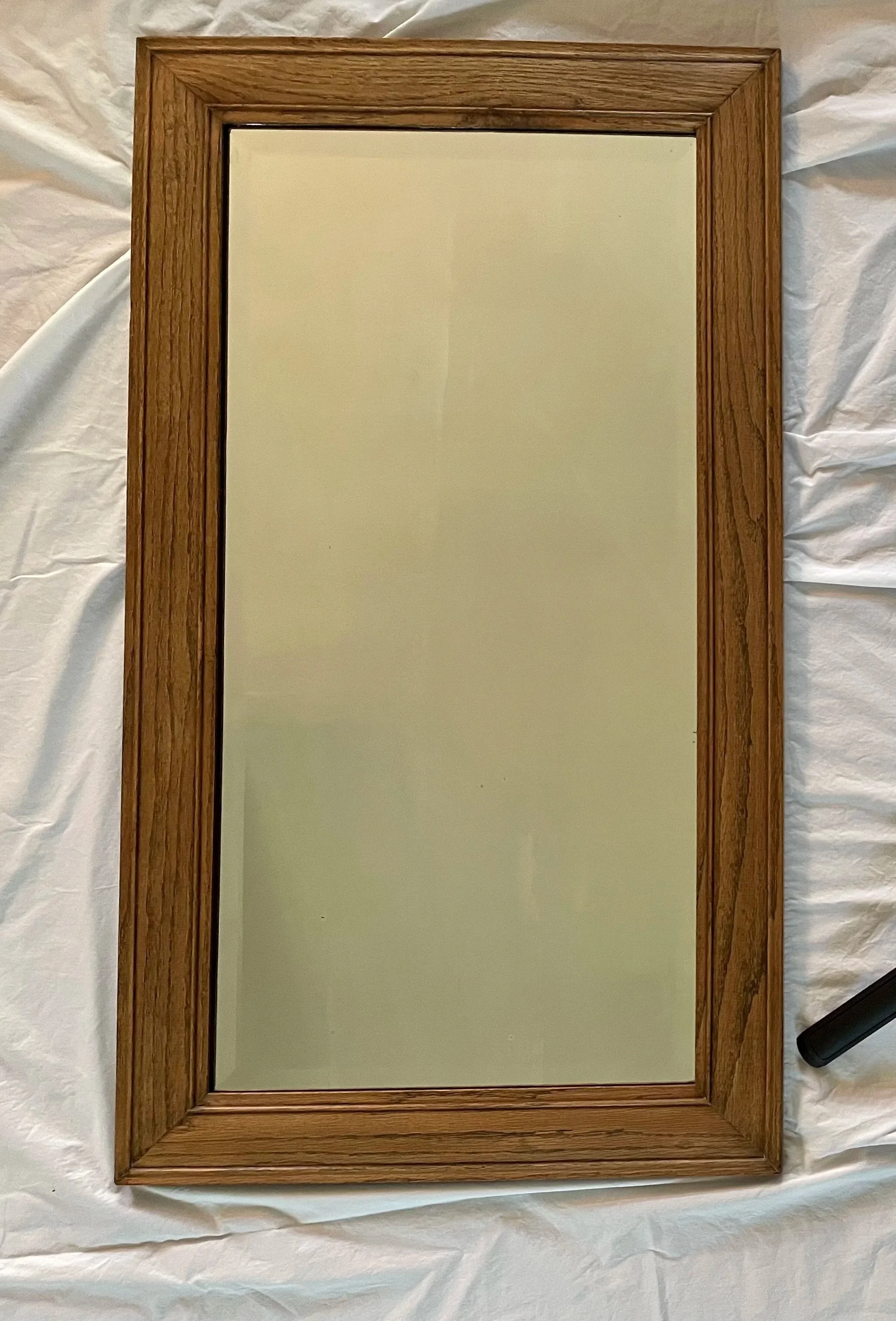Early 20th-C. Beveled Mirror and Oak Frame — Subtly Fumed & Cerused