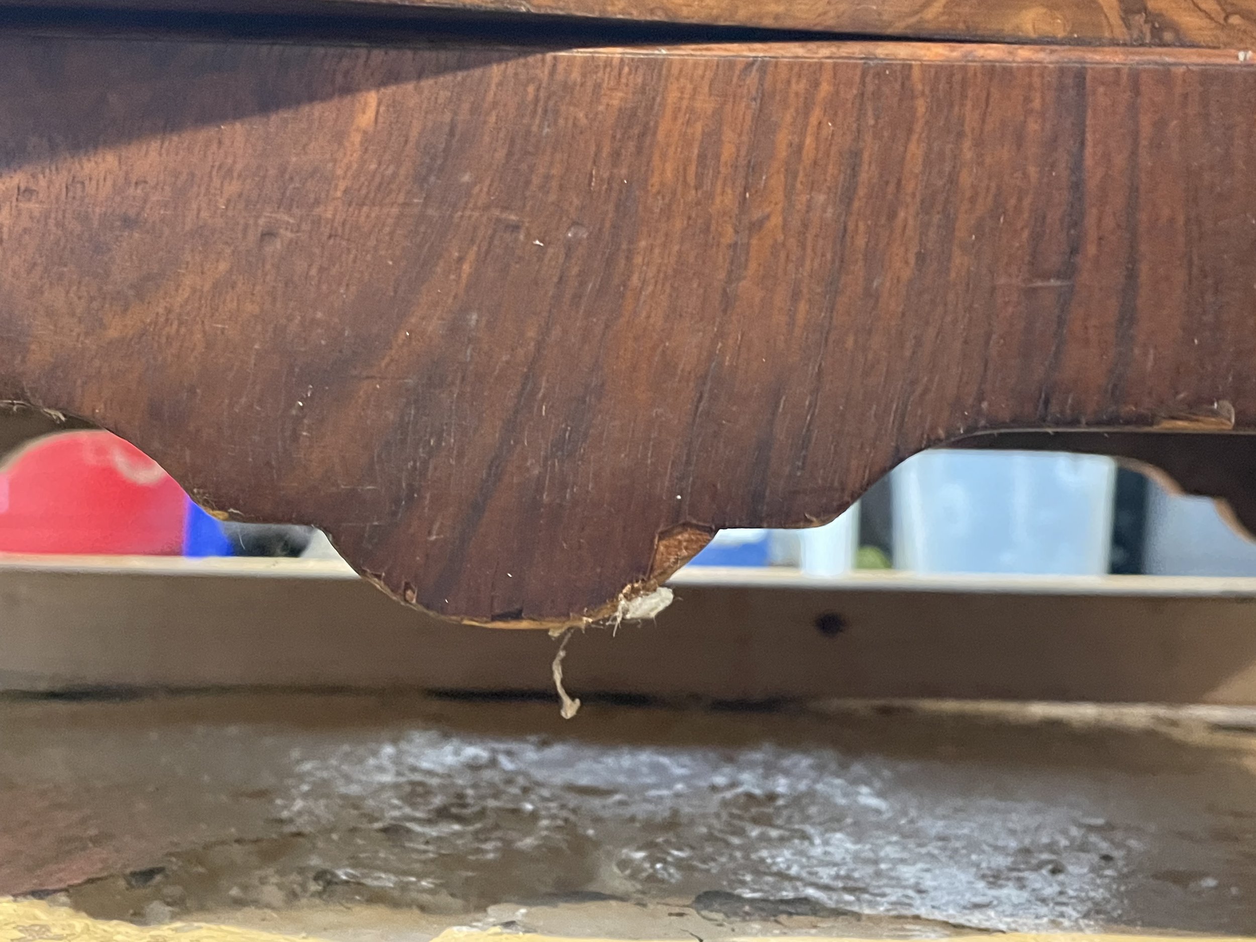 Minor, expected wear on the front apron. 