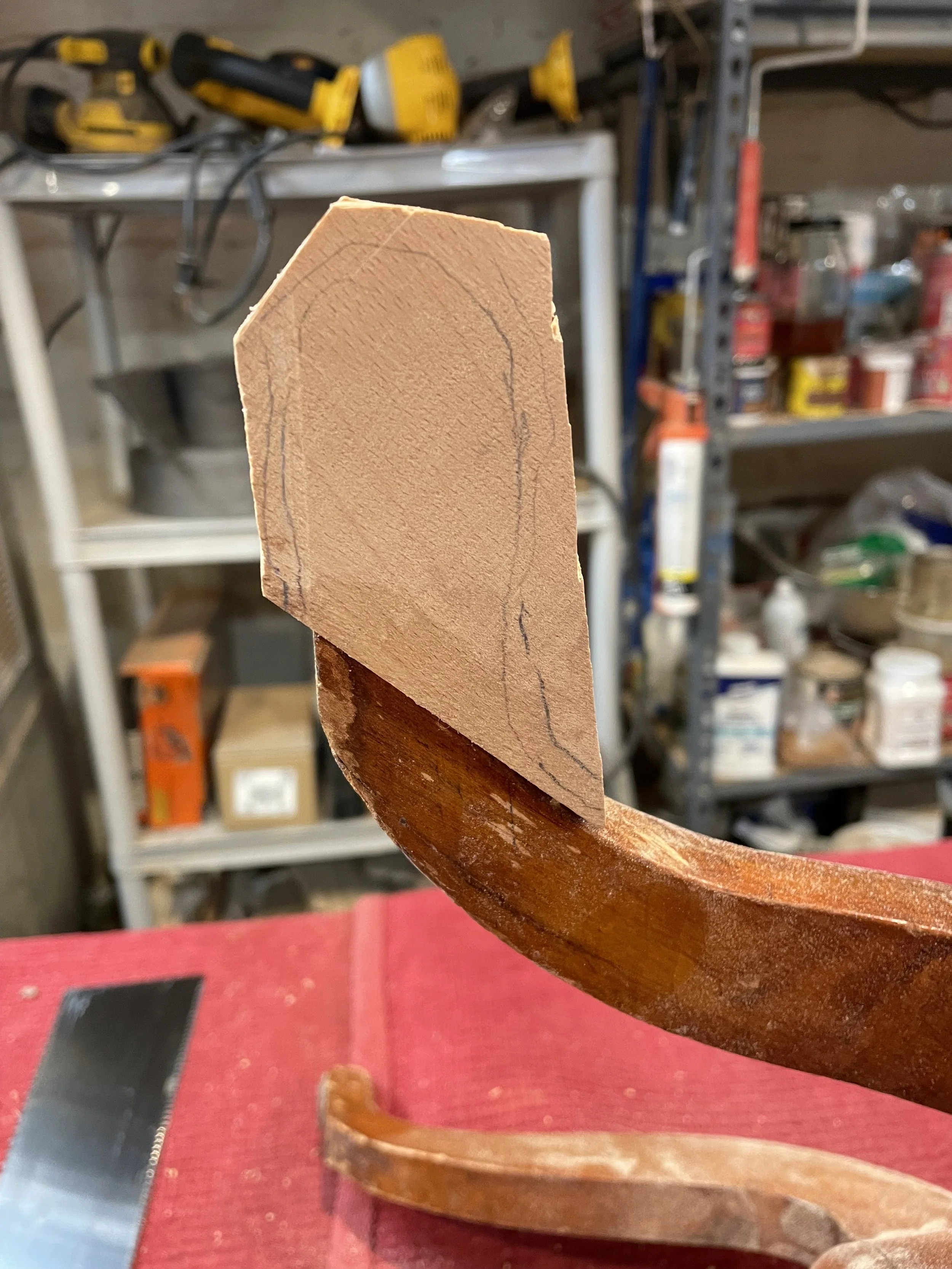 Rough shape after a few hours of hand sawing. 