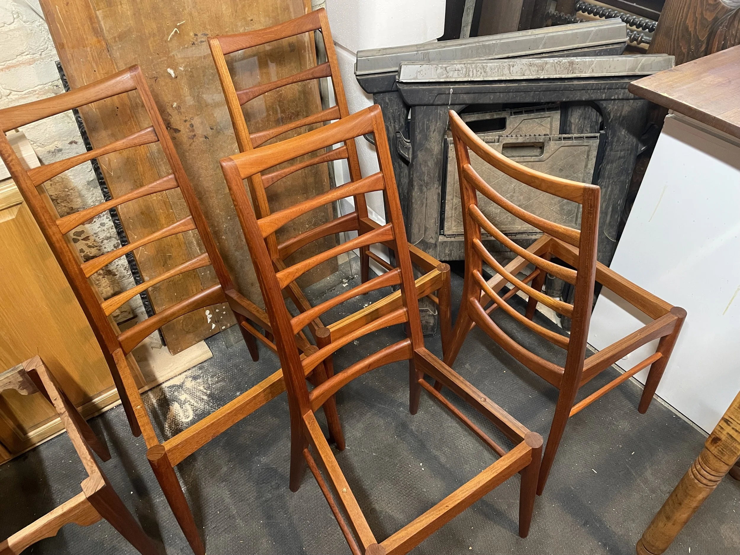 Chilling after their first coat of new finish. 