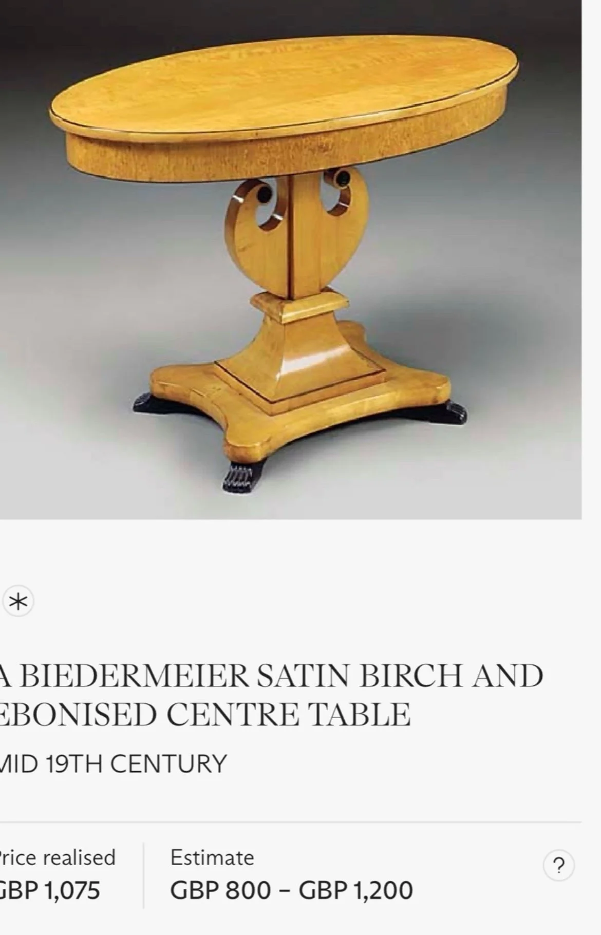 Found during my research. Same table? Or just it's pair? We'll never know since this was an online find from someone downsizing and looking to get rid of furniture they acquired over the last two decades. 