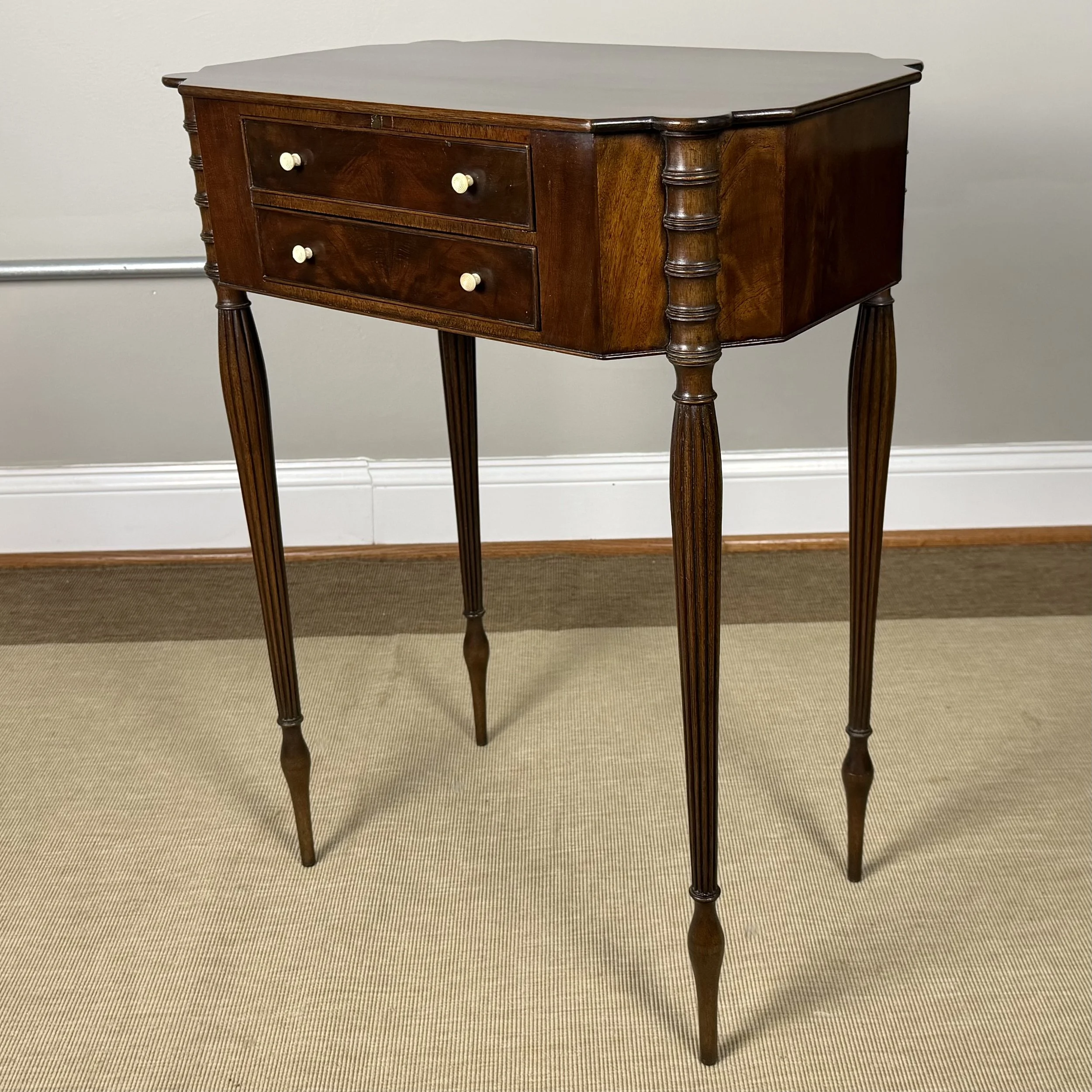 Federal Style Mahogany Two-Drawer Work Table, Early 20th Century