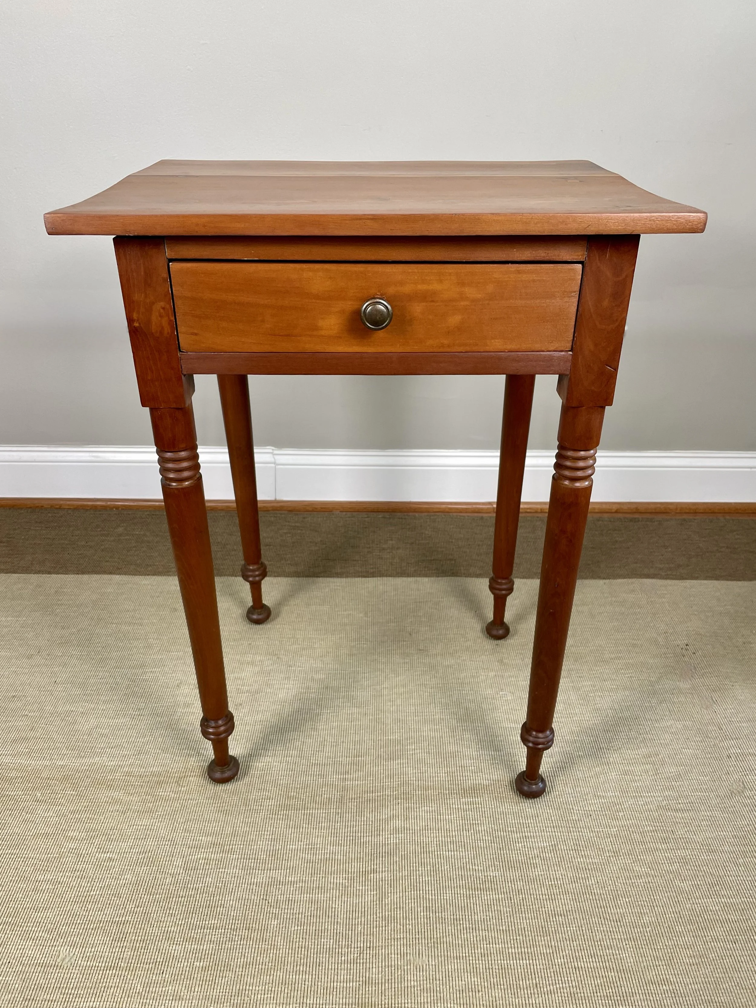 Antique Cherry One-Drawer Table w/ Distinctive Feet