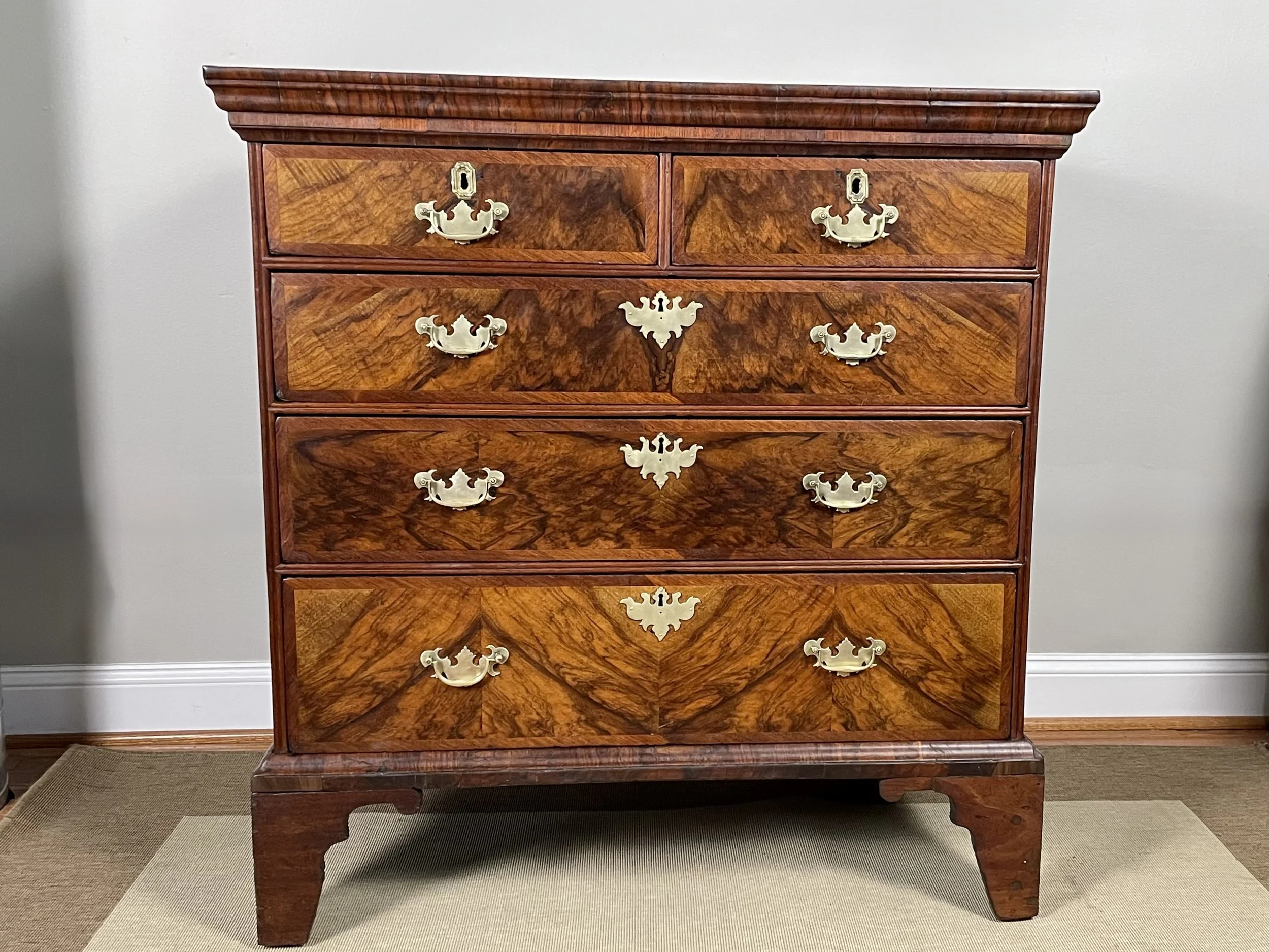 Early 18th Century English Walnut Chest of Drawers, C. 1700–1725