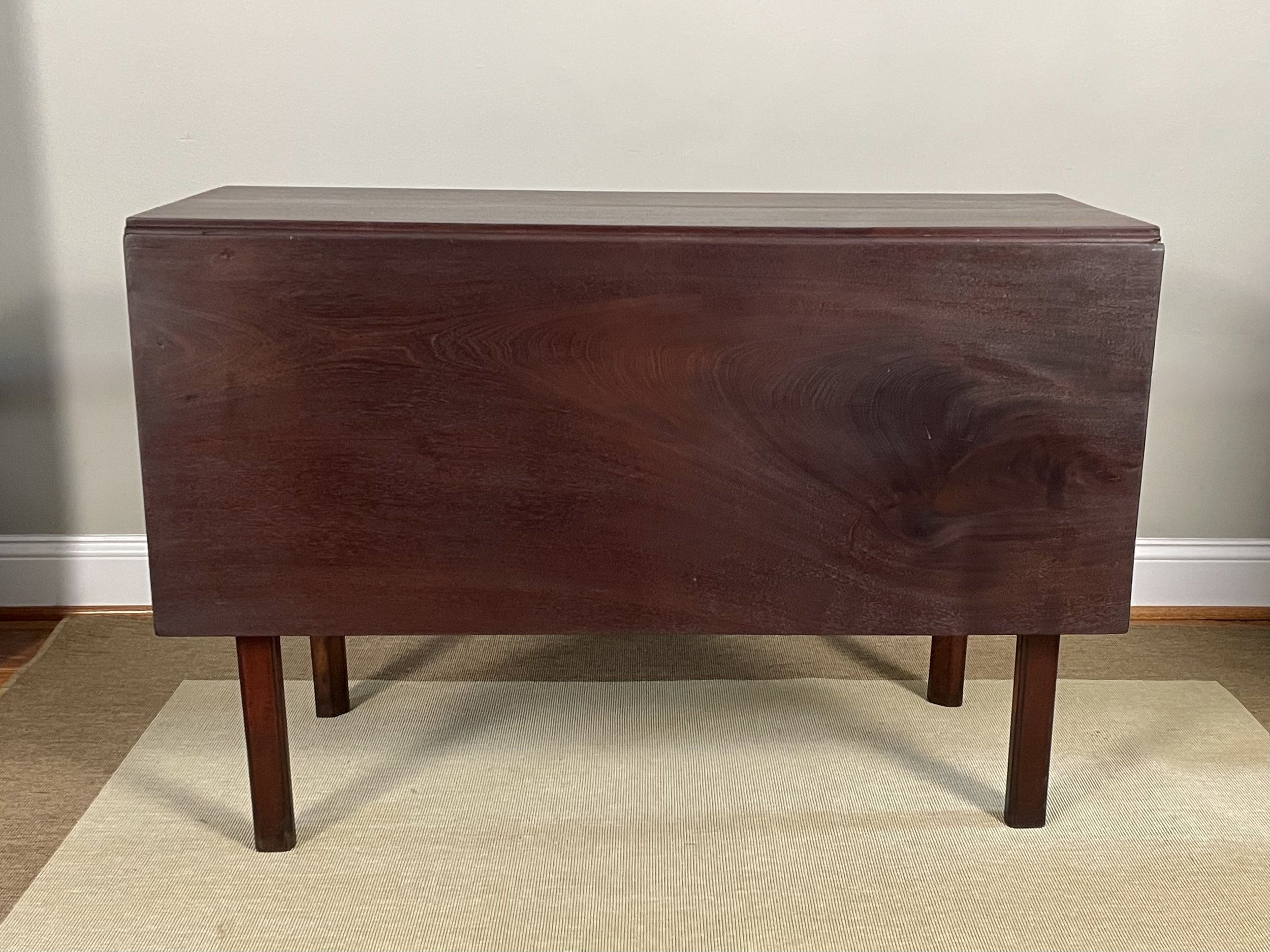 18th C. Solid Mahogany Top Drop-Leaf Gate-Leg Table