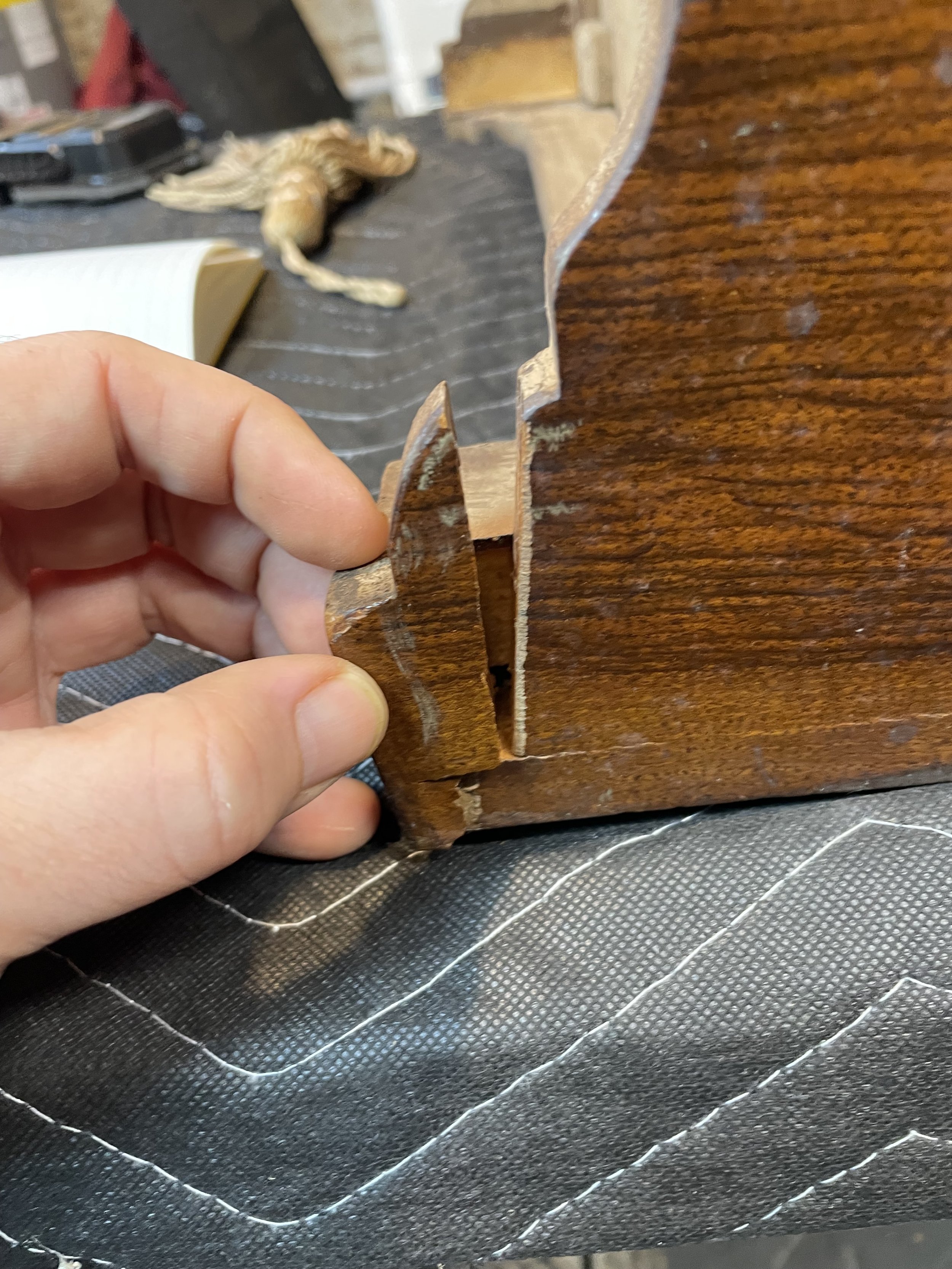 The break also caused a failure of part of the apron. 