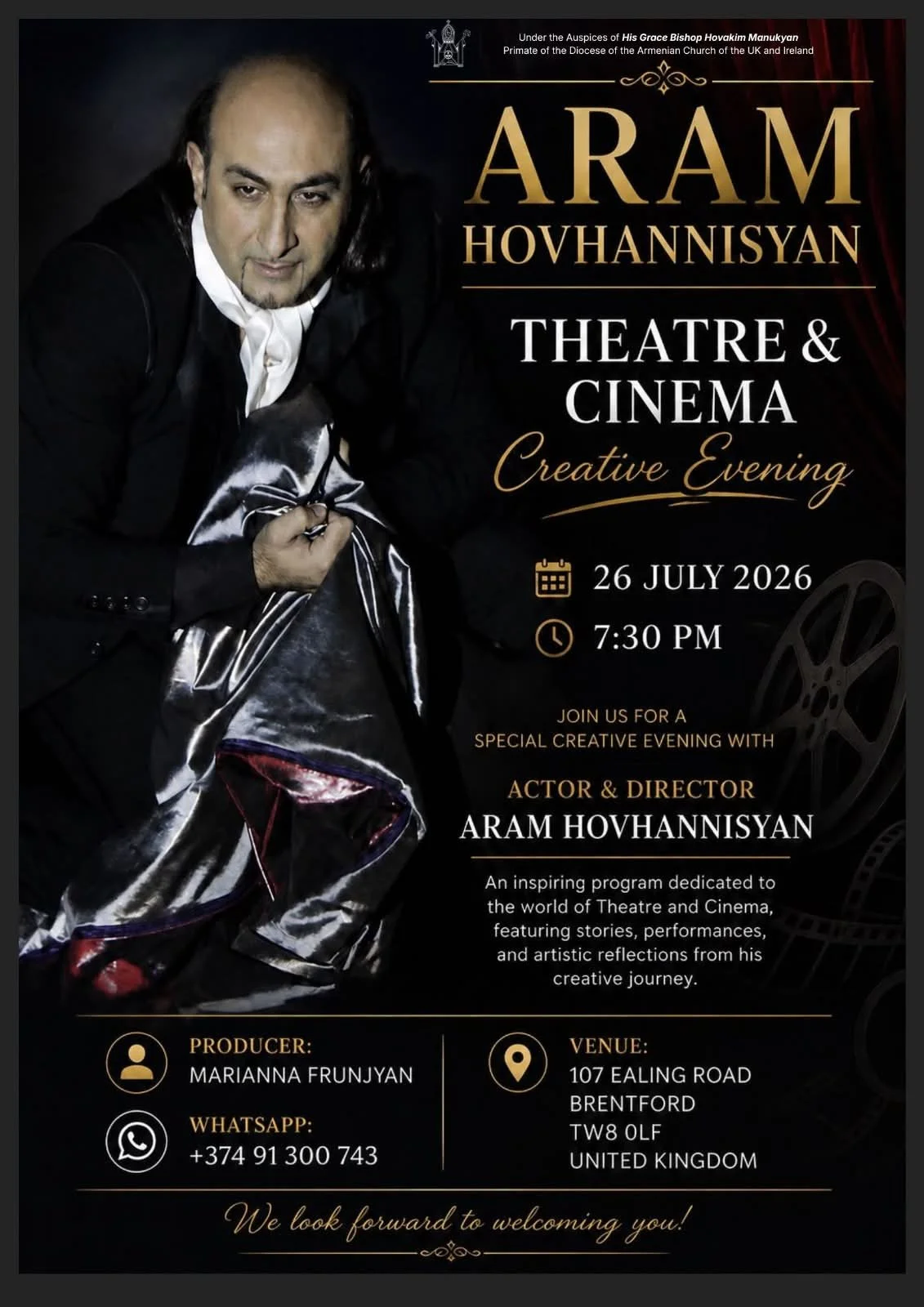 26 July - Aram Hovhannisyan’s Theatre &amp; Cinema Creative Evening 