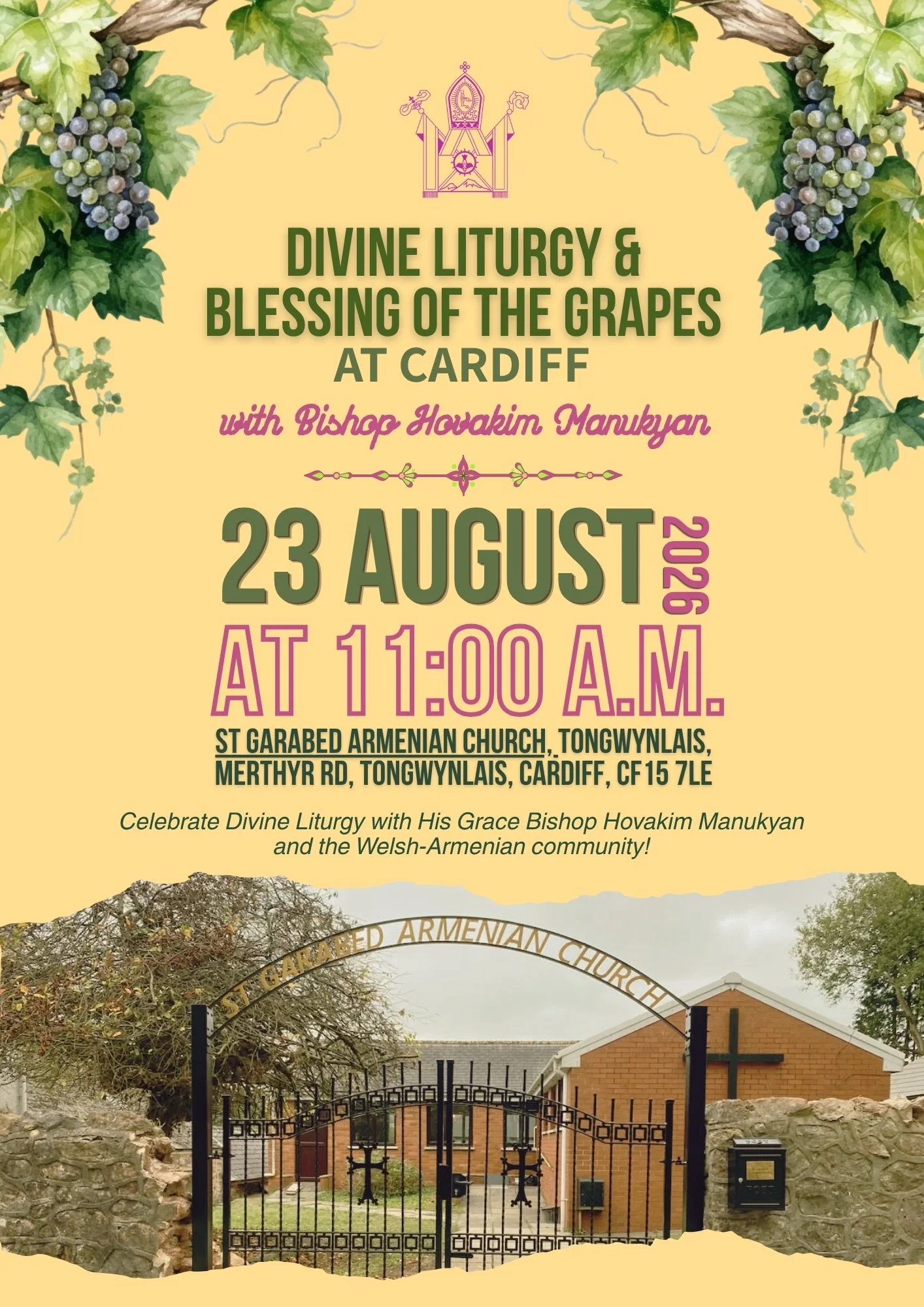 23 August - Divine Liturgy &amp; Blessing of the Grapes at Cardiff