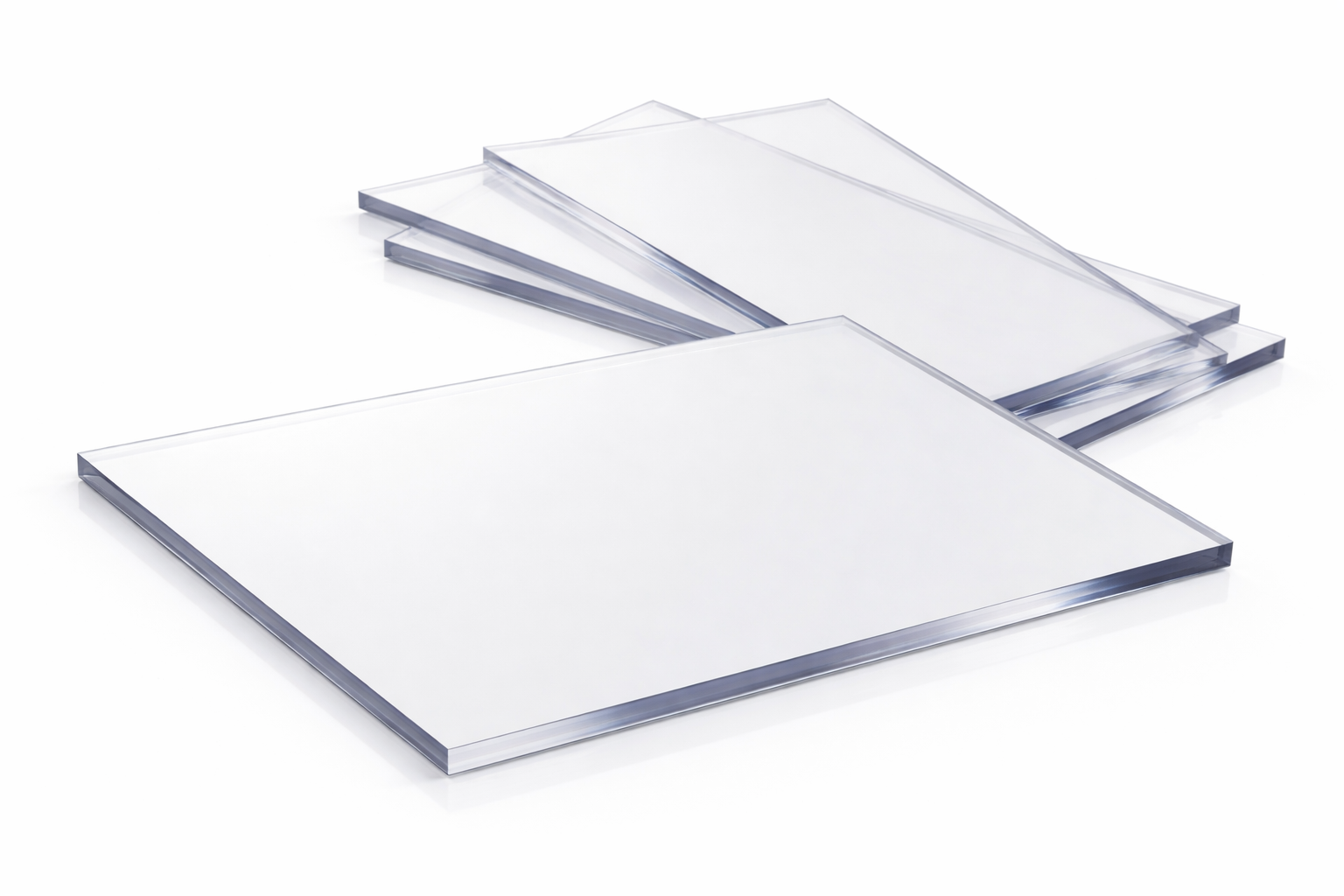 Clear solid polycarbonate sheets with polished edges