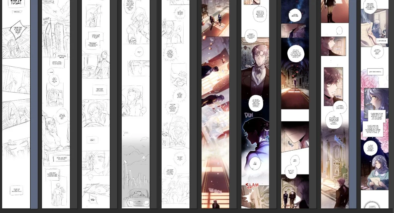 Sneak Peek - Excerpts from TDIAT (The Duke is a Thug) Webtoon 2025 - Storyboard and Final (different episodes)