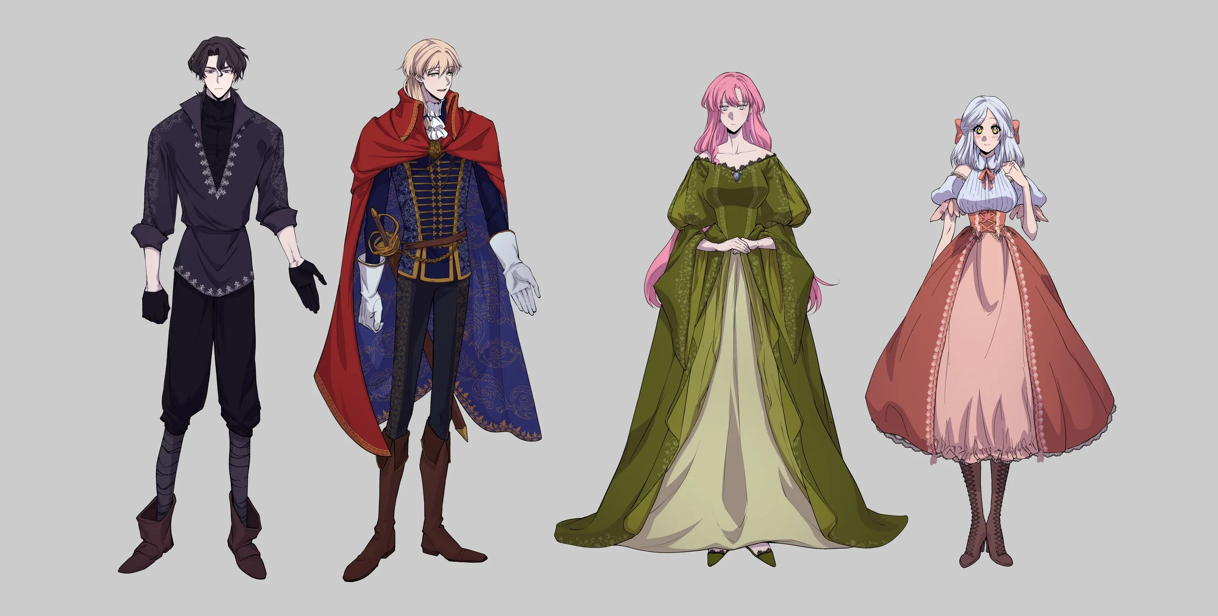 Pre-production Webtoon - Main characters Line-up