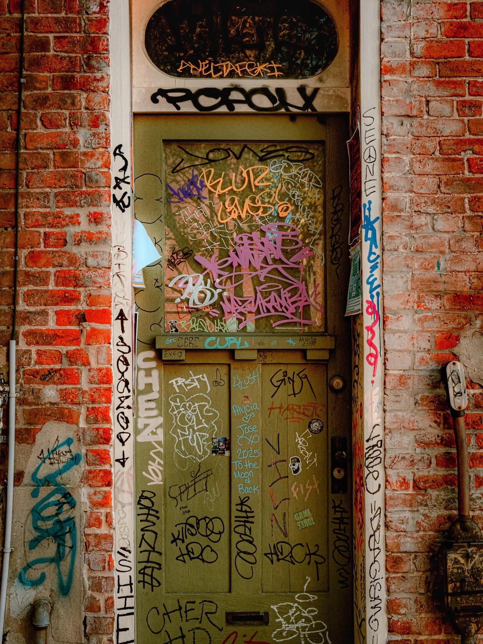 Grafitti On Green Door, French Quarter