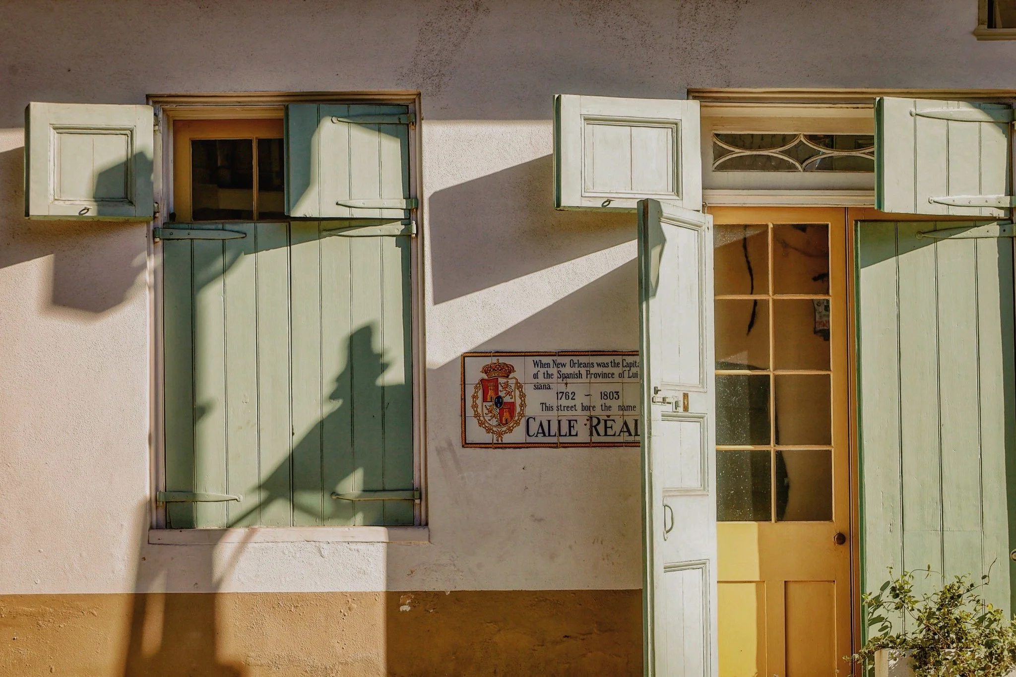 Calle Real Sign With Shadows, French Quarter