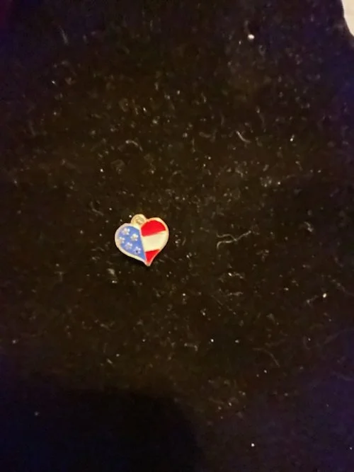 Heart Pendant with American Flag Design