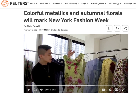 Embellished Dress Featured in Reuters