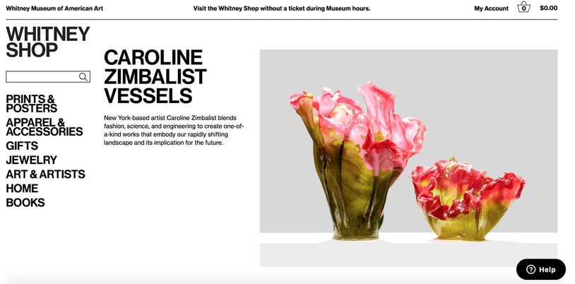 Whitney Museum Gift Shop Website Feature