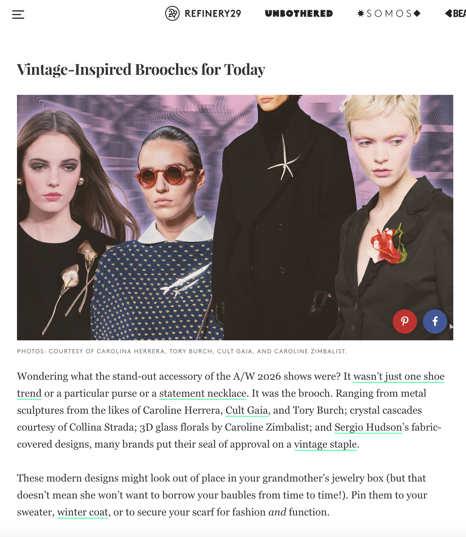 Refinery29 FW26 Brooch Trend