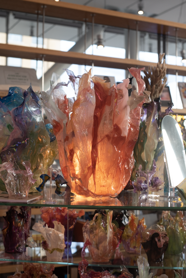 LED Illuminated Orange Sherbert Vessel