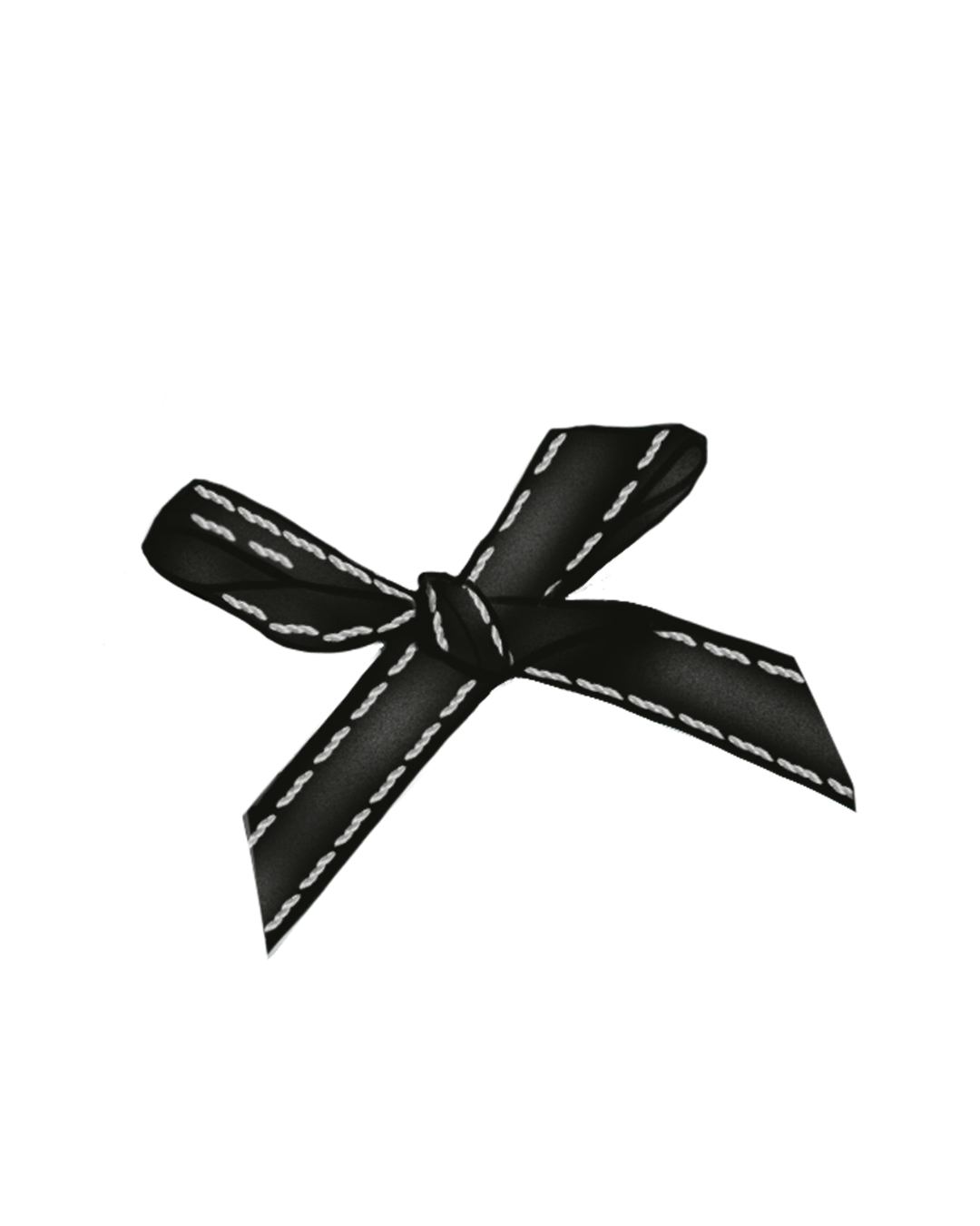 Black gift box with a black ribbon tied in a bow on top.