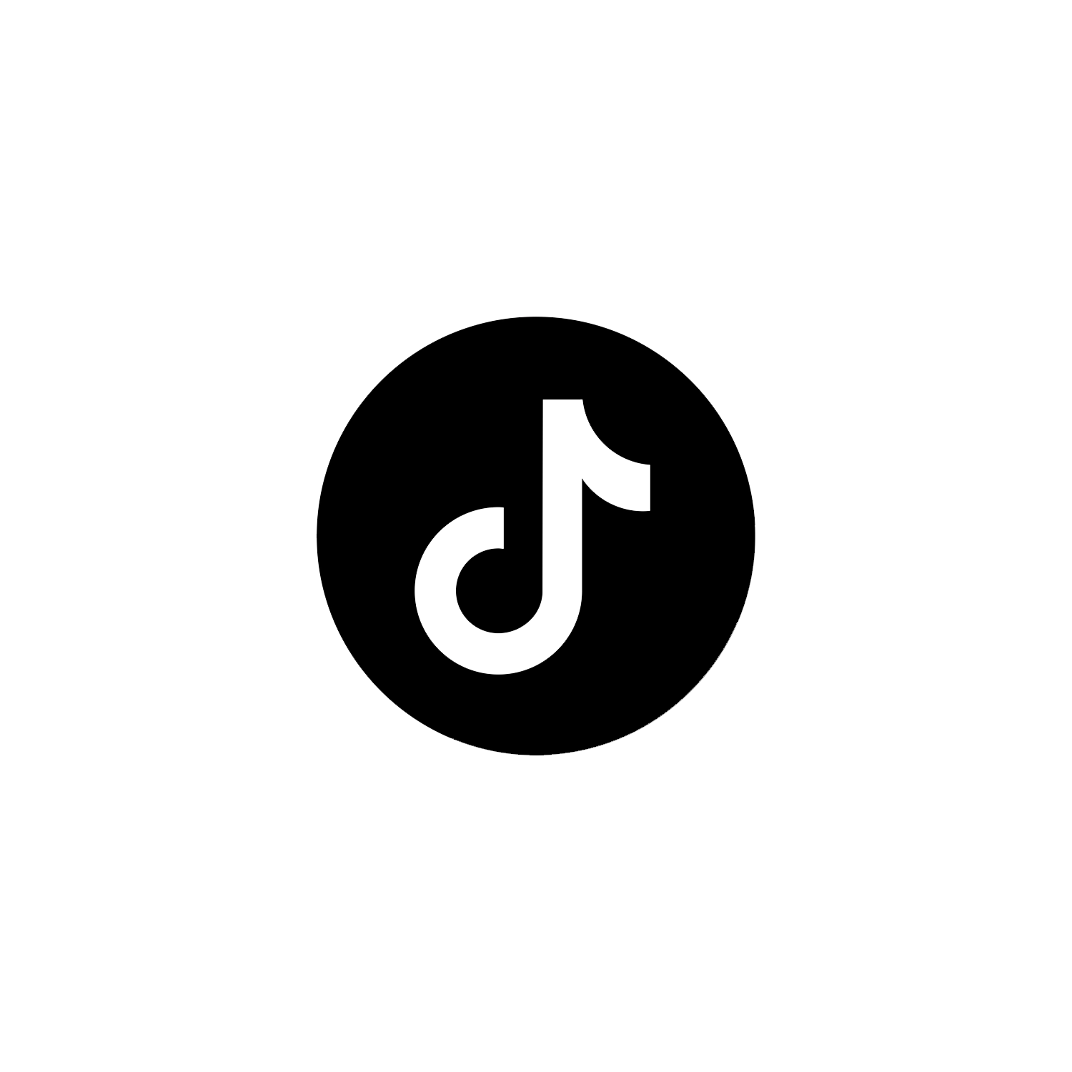 Black background with white TikTok logo in the center.